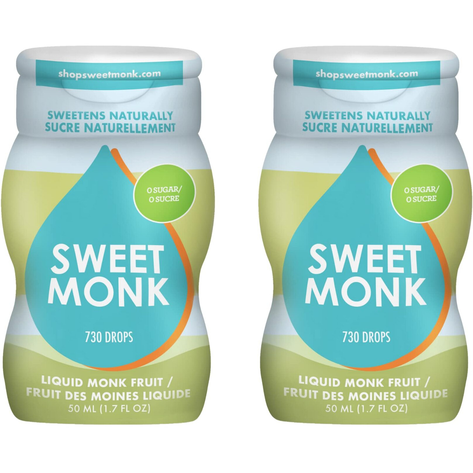 100% Pure Original Monk Fruit Sweetener Liquid Sugar Substitute By Sweetmonk - 1.7Oz |No Water Added Monk Fruit Extract | Zero Calorie Keto Friendly Monk Fruit Drops |Vegan, Gluten Free And Kosher (2 X Original)