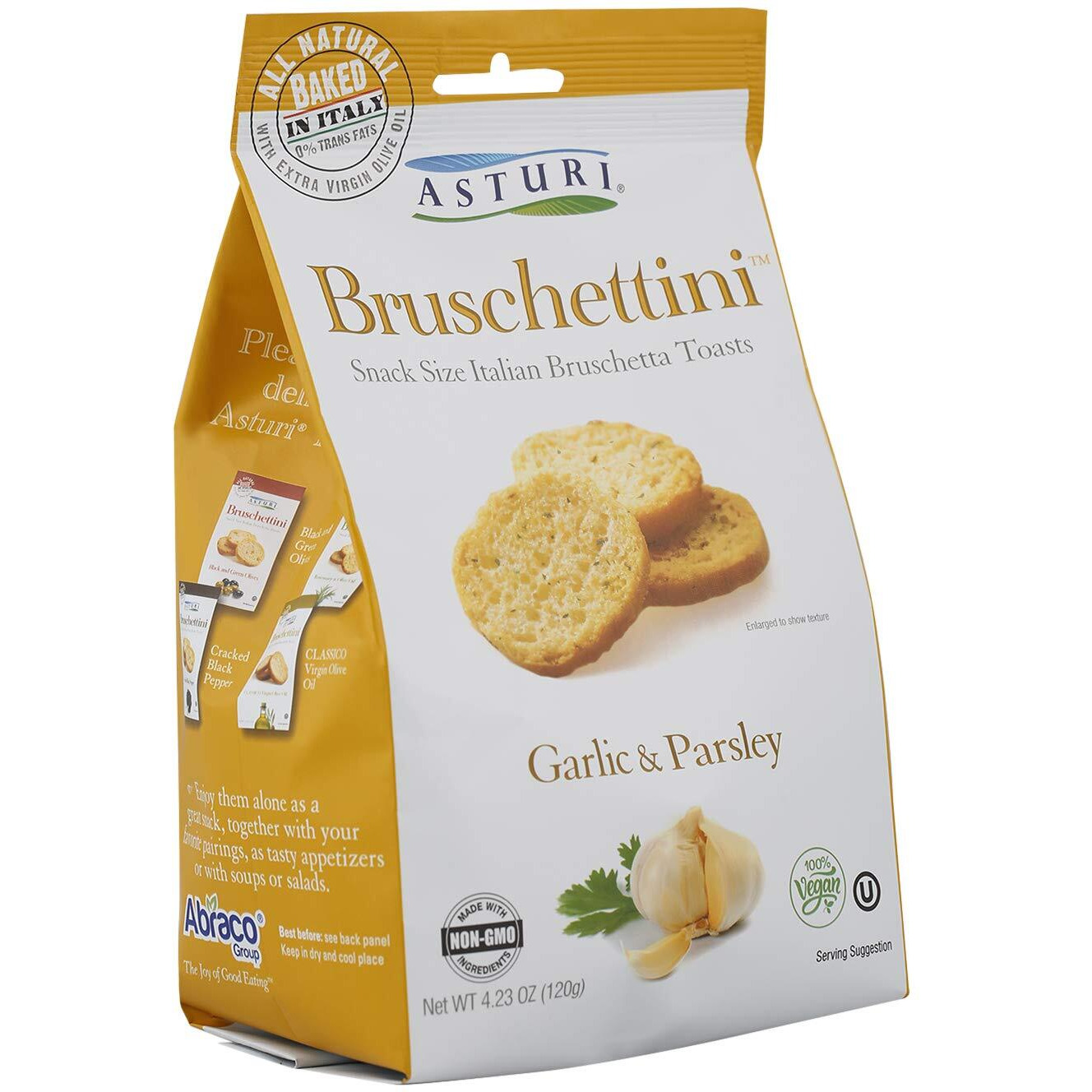 Asturi Bruschettini, Garlic And Parsley, 4.23 Ounce