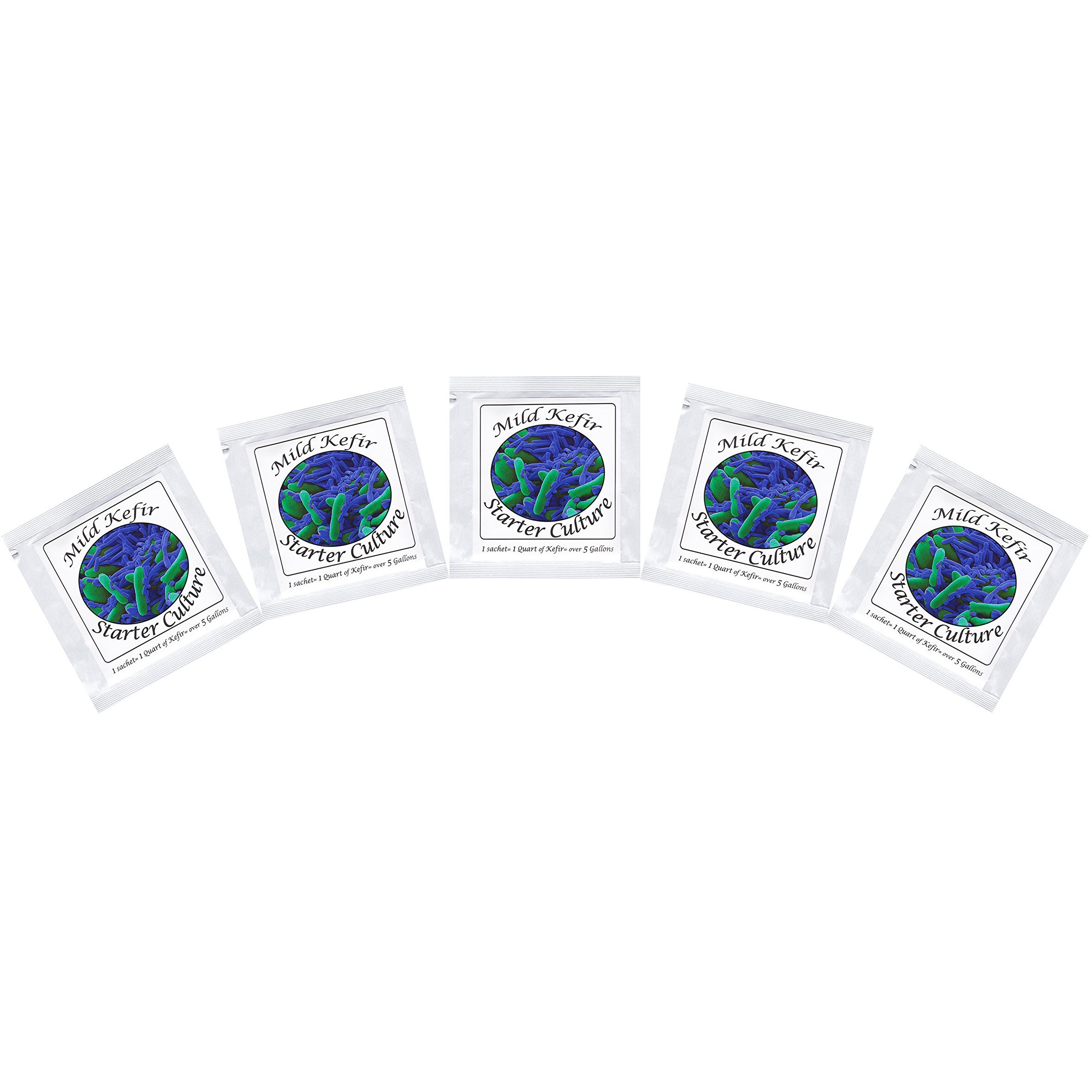Kefir Starter Cultures - Pack Of Freeze-Dried Culture Sachets For Creamy And Mild Milk Kefir (5 Sachets)