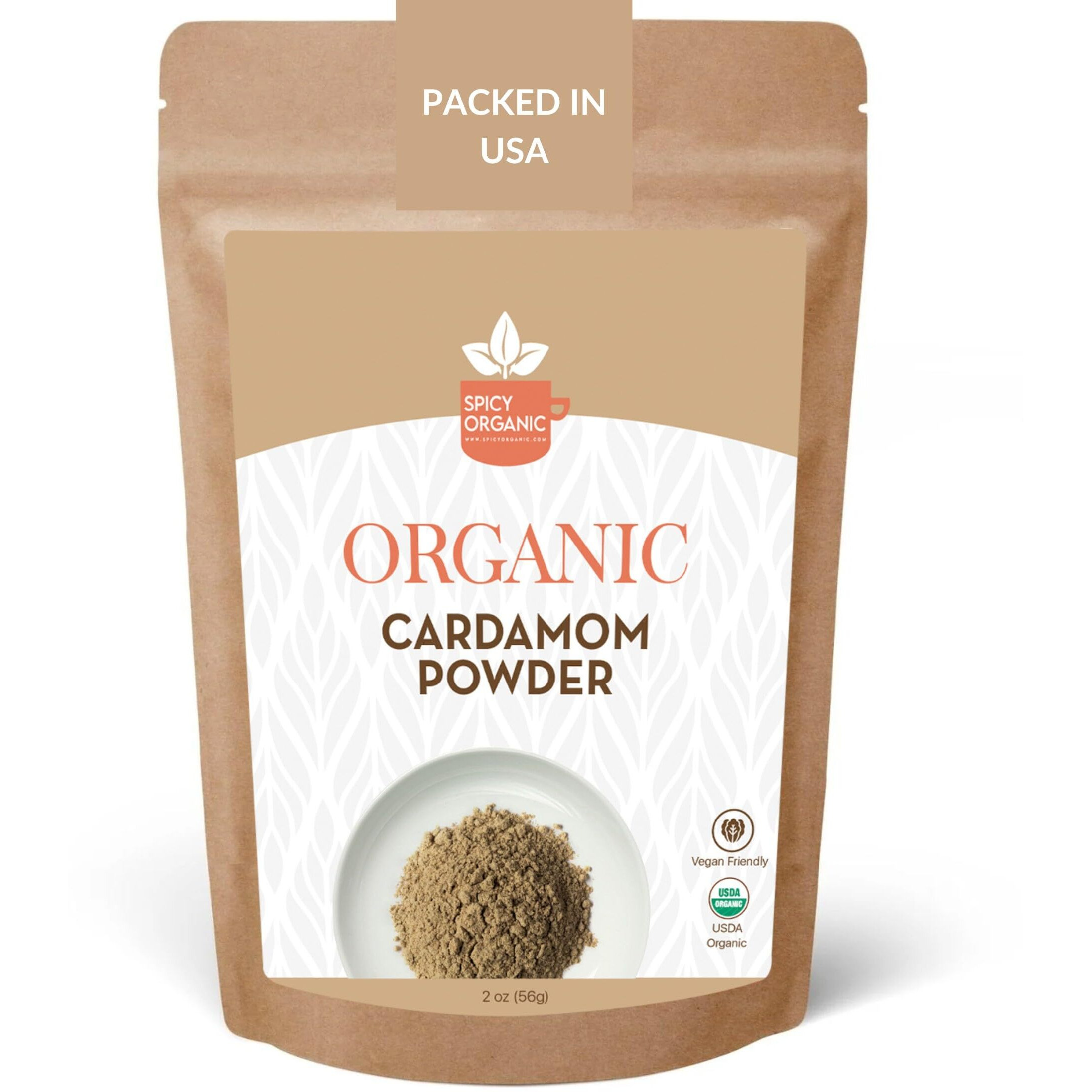 Spicy Organic Ground Cardamom 2 Oz. - Fresh And Aromatic Cardamom Seed Powder For Cooking, Baking, Seasoning, And Tea - Usda Certified Organic, Kosher, And Non-Gmo