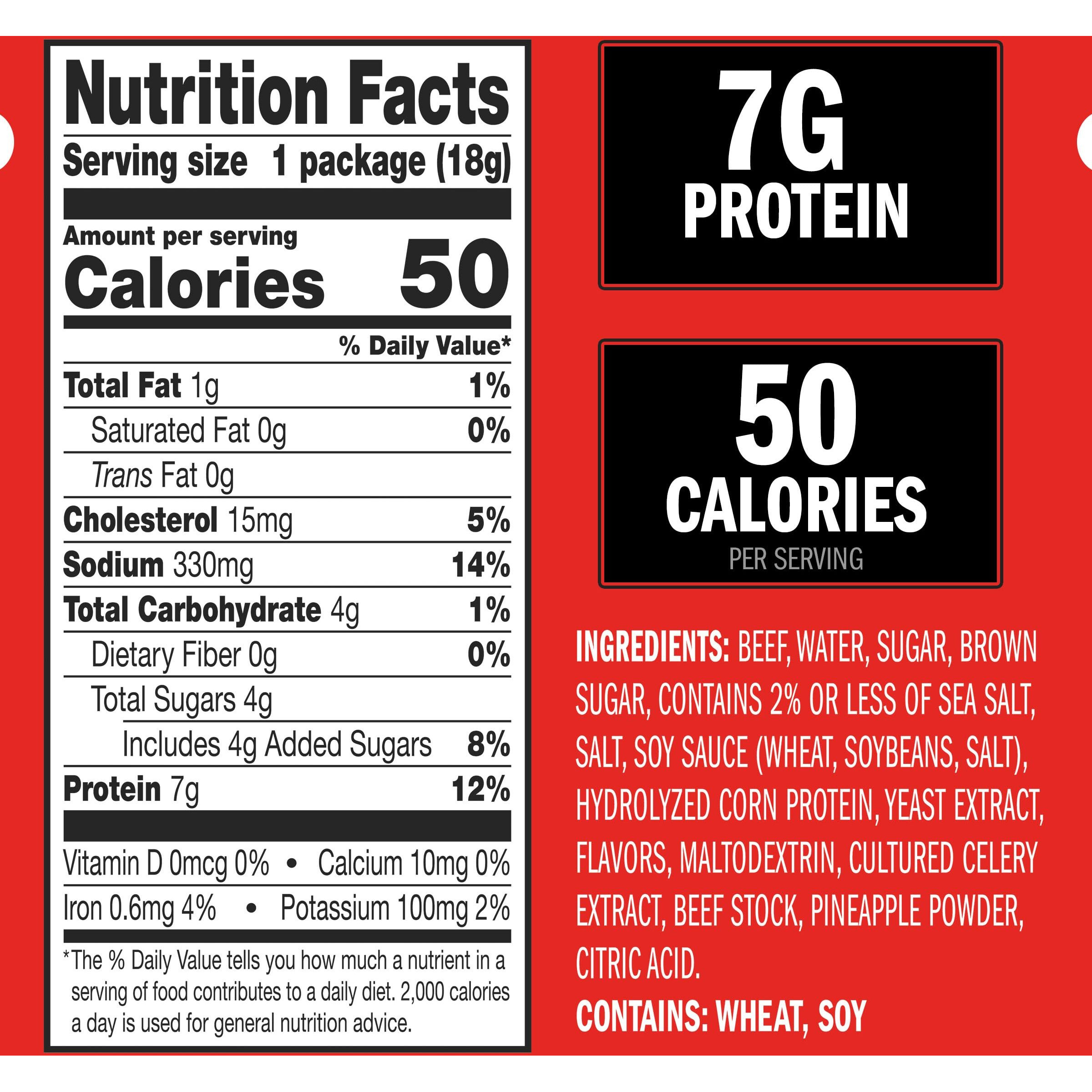 Jack Link's Beef Jerky, Original, Multipack Bags - Flavorful Meat Snacks For Lunches, Ready To Eat, Individual Packs - 7G Of Protein, Made With 100% Beef - 0.625 Oz (Pack Of 20)