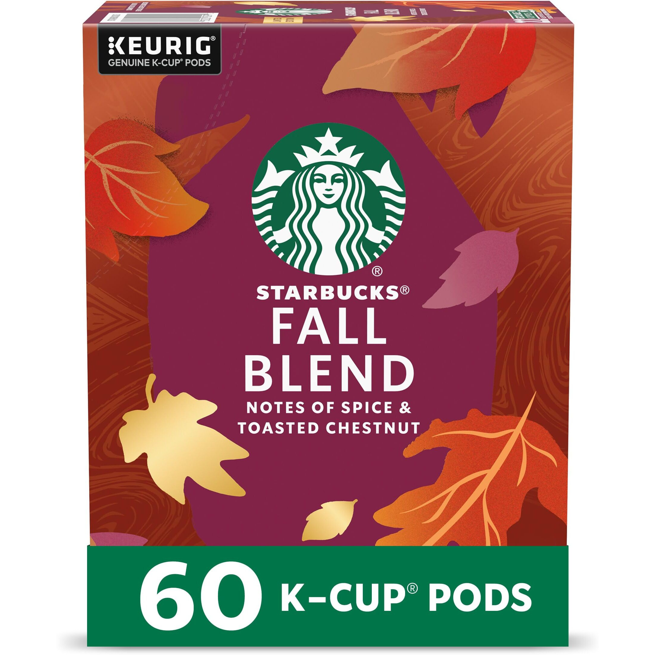 Starbucks K-Cup Coffee Pods, Medium Roast Coffee For Keurig Coffee Makers, Fall Blend, 100% Arabica, Limited Edition, 6 Boxes (60 Pods Total)