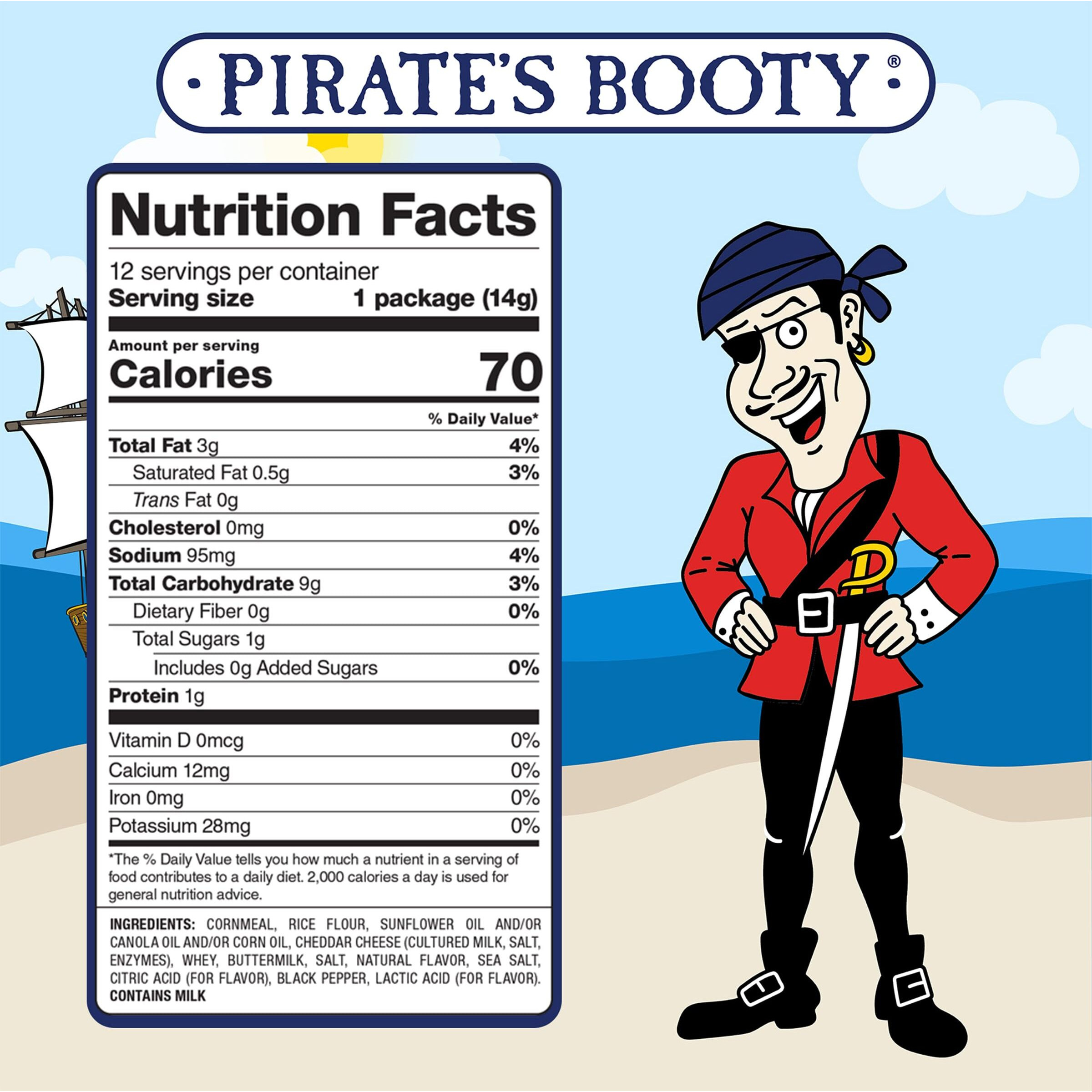 Pirate's Booty Aged White Cheddar Cheese Puffs, Gluten Free, Halloween, Healthy Kids Snacks, 0.5Oz Individual Size Snack Bags (12 Count)