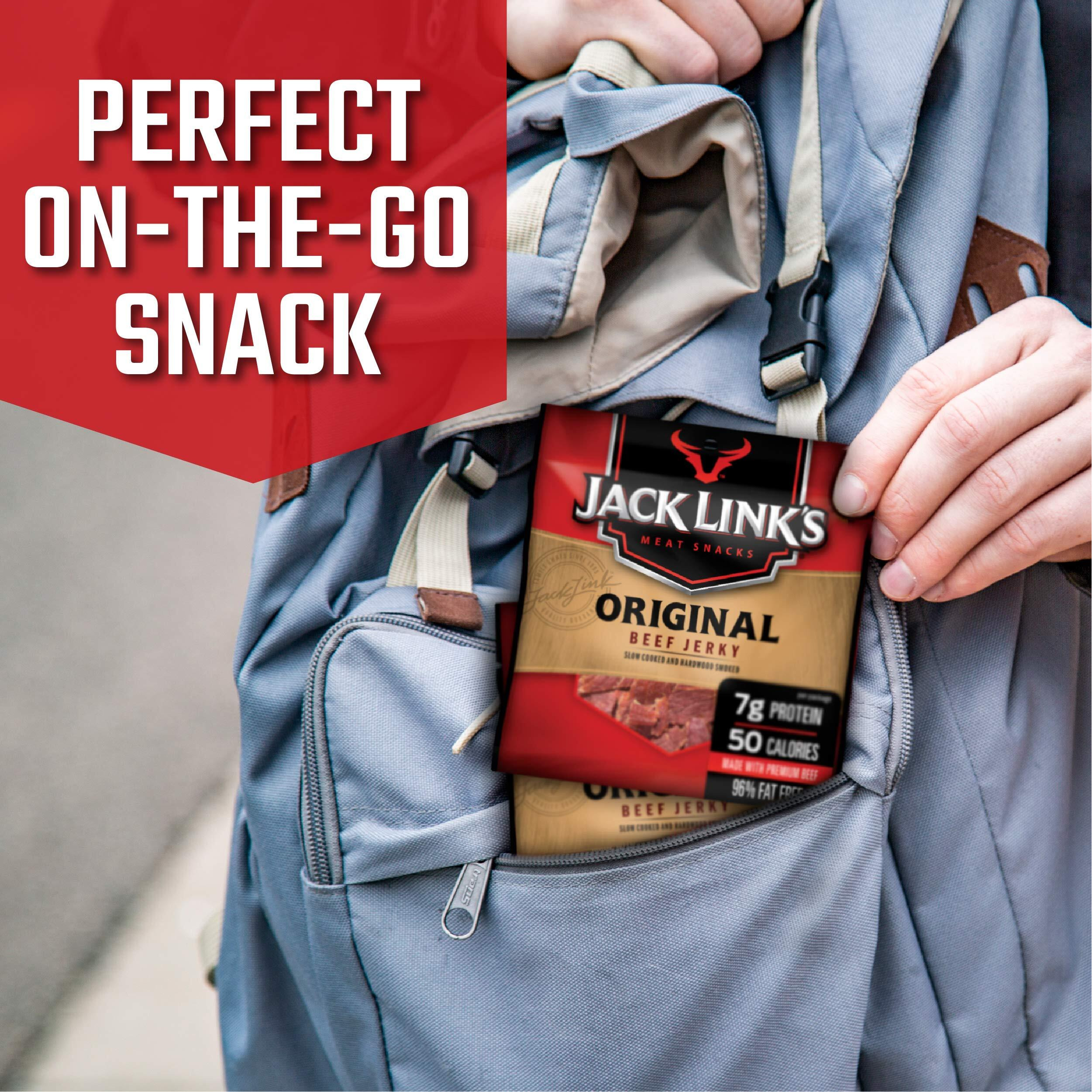Jack Link's Beef Jerky 5 Count Multipack, Original, 5, 0.625 Oz. Bags - Flavorful Meat Snack For Lunches, Ready To Eat - 7G Of Protein, Made With 100% Beef - No Added Msg** Or Nitrates/Nitrites