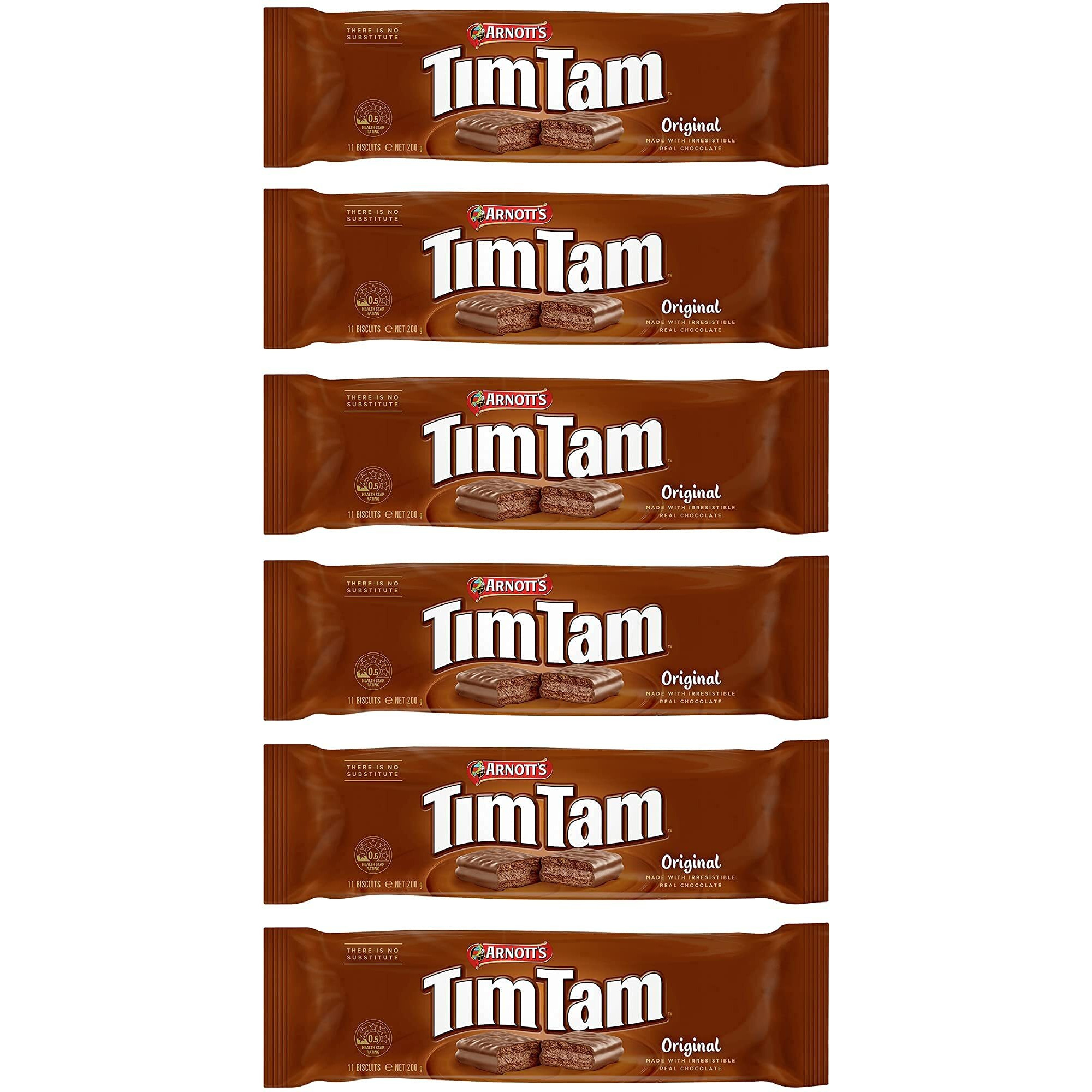 Tim Tam Cookies Arnotts - 6 Pack - Australian Original Chocolate Biscuits - 66 Biscuits Total
