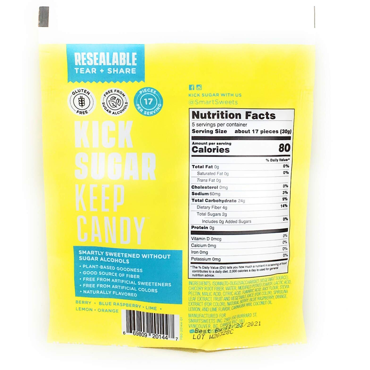 Smart Sweets Sour Blast Buddies, 5.3 Oz
