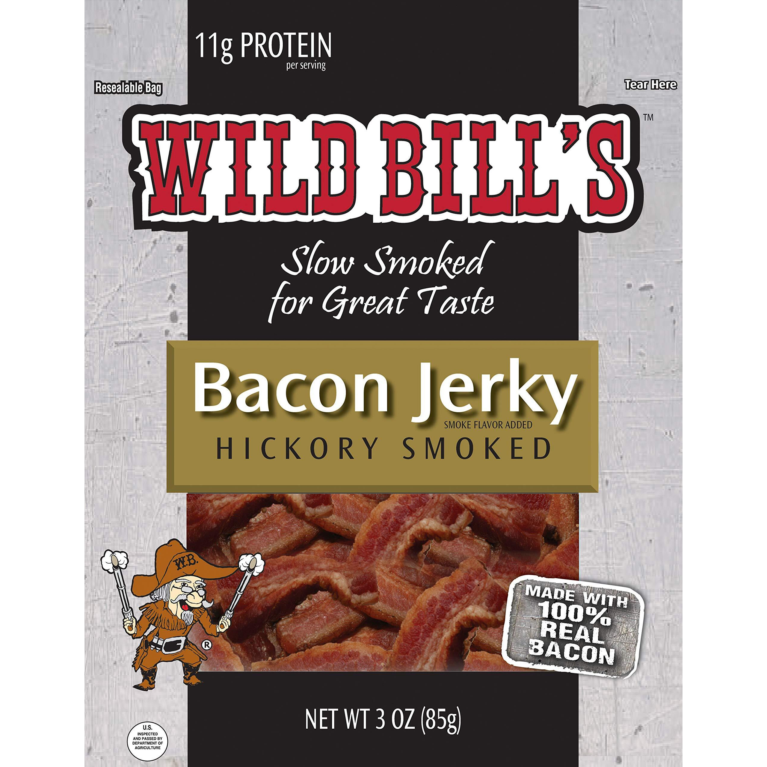 Wild Bills Hickory Smoked Bacon Jerky 3 Ounce Pack (3 Count)