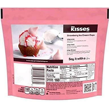 Hershey's Kisses Strawberry Ice Cream Cone Candy Share Bag Limited Summertime Edition (9 Oz), Pack Of 3