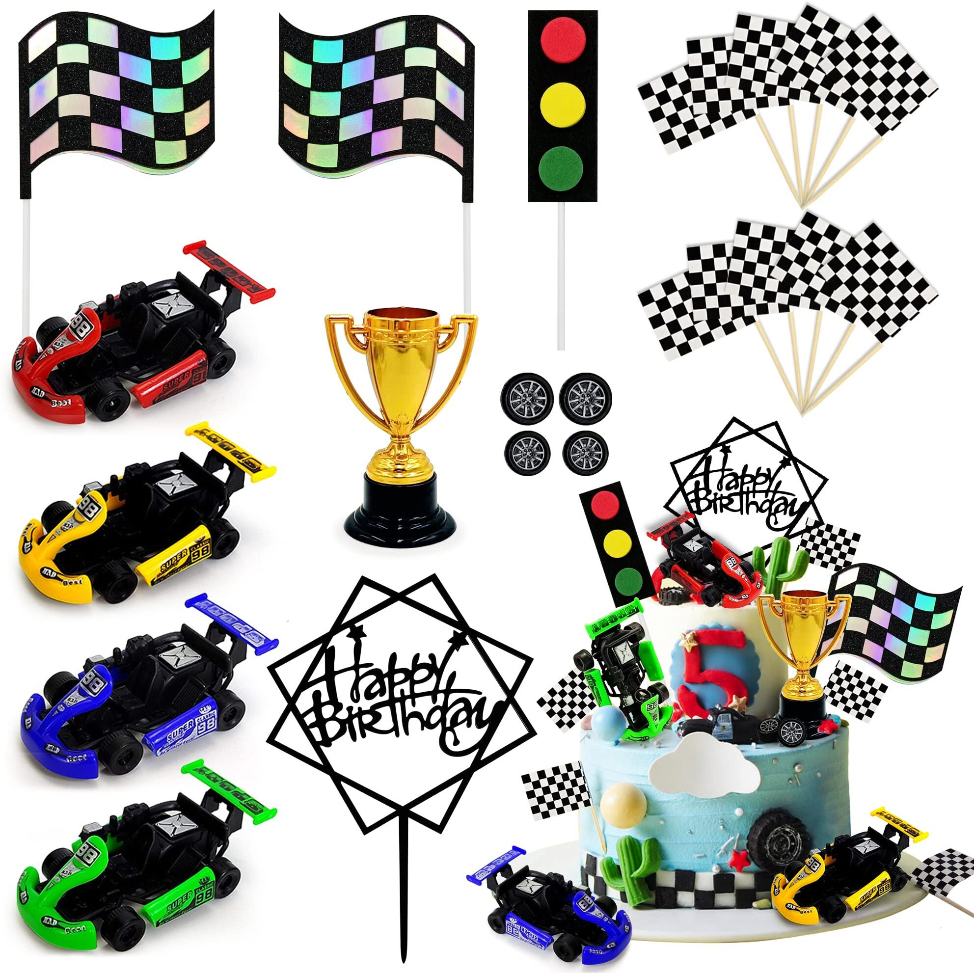 Racing Car Cake Decoration Racing Car Cake Topper Racing Car Birthday Cake Decorations Racing Car Party Favors