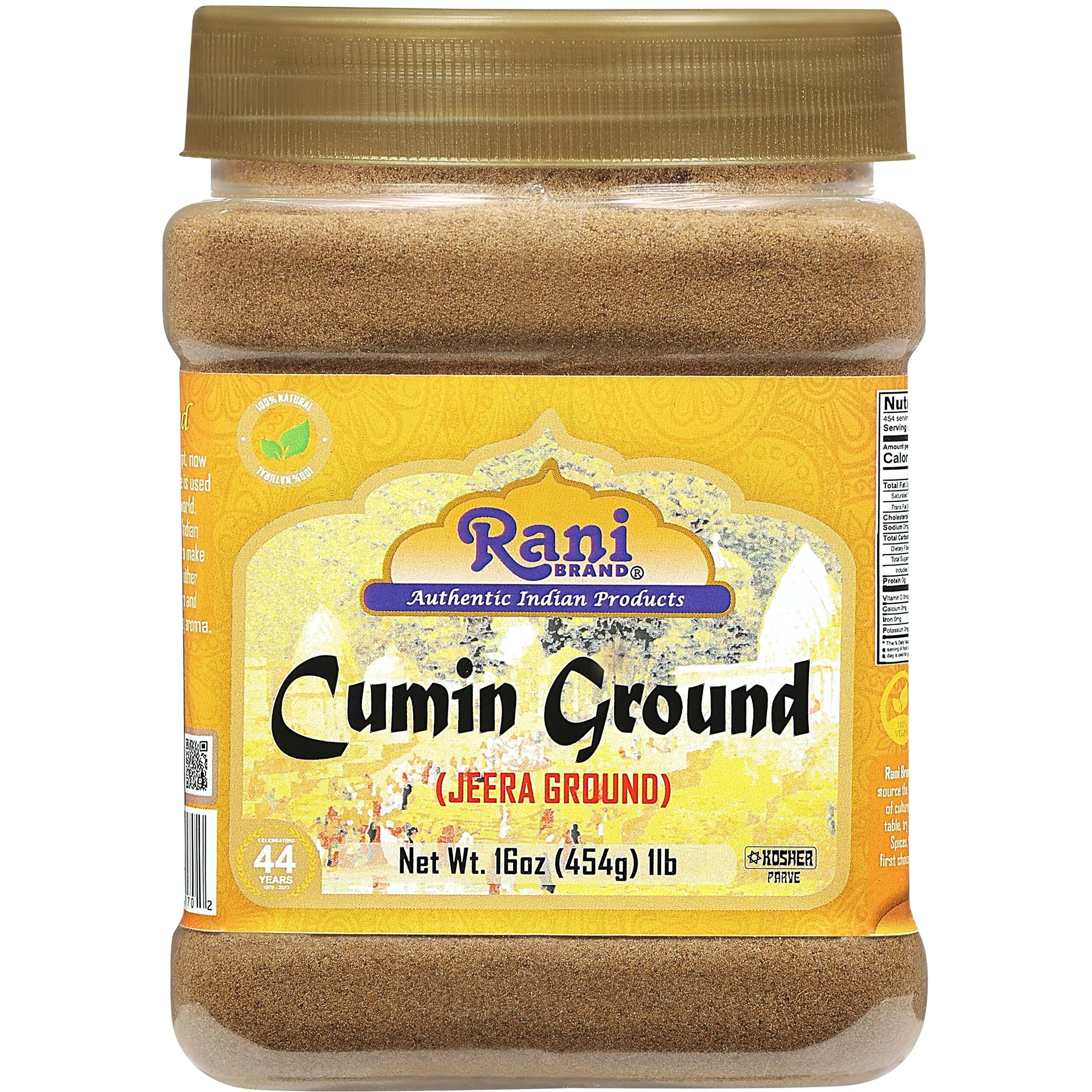 Rani Cumin (Jeera) Powder Spice 16Oz (1Lb) 454G Pet Jar ~ All Natural | Vegan | Gluten Friendly | Non-Gmo | Kosher | Indian Origin