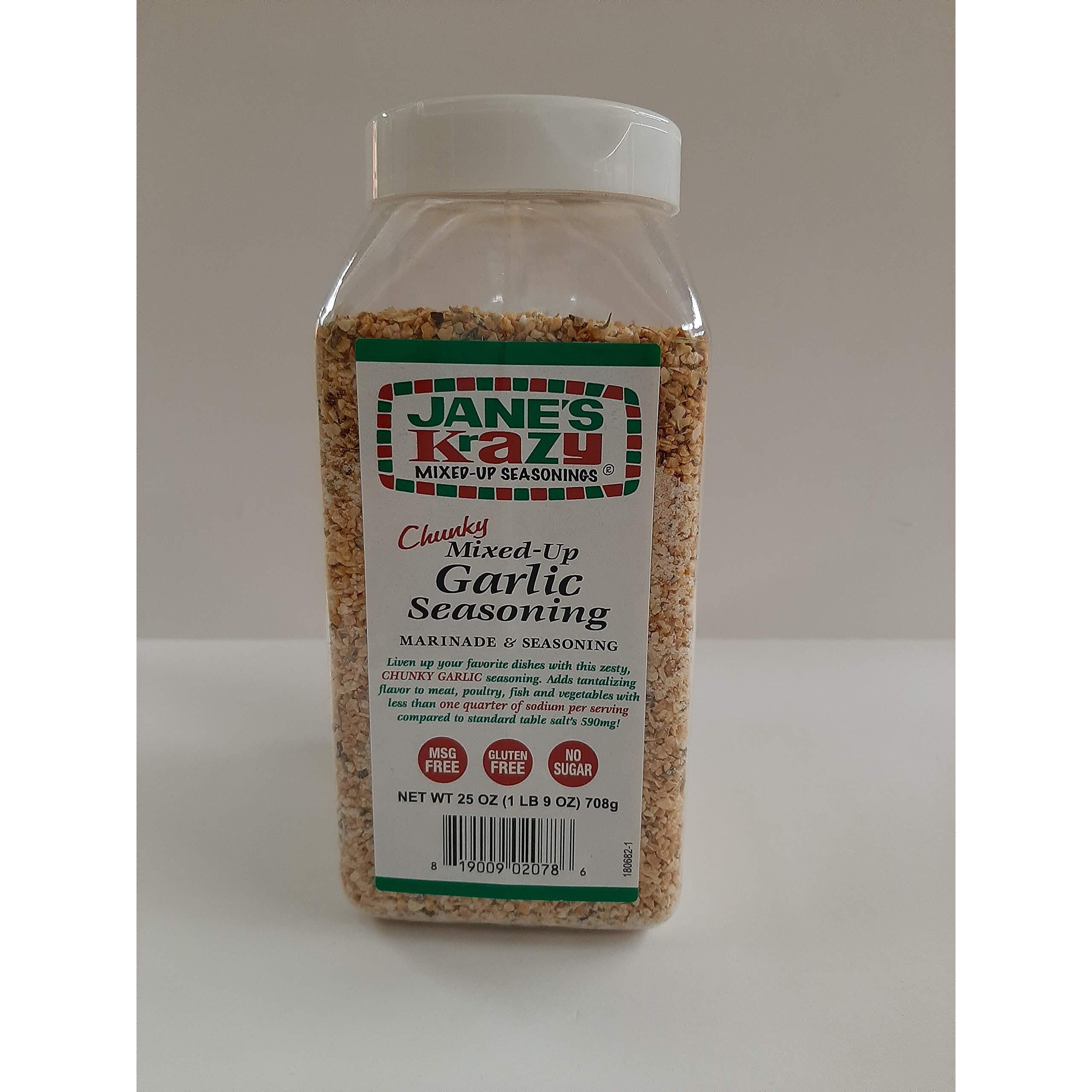 Jane's Krazy Chunky Mixed-Up Garlic Seasoning 25 Oz
