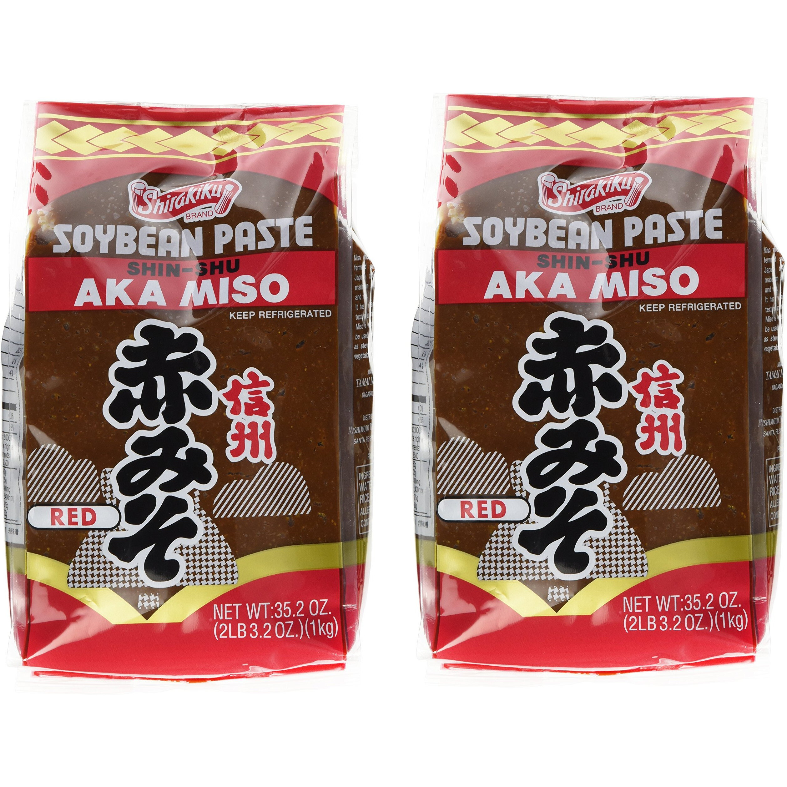 Shirakiku Miso Aka (Red) Soy Bean Paste, 35.2-Ounce Bags (Pack Of 2)