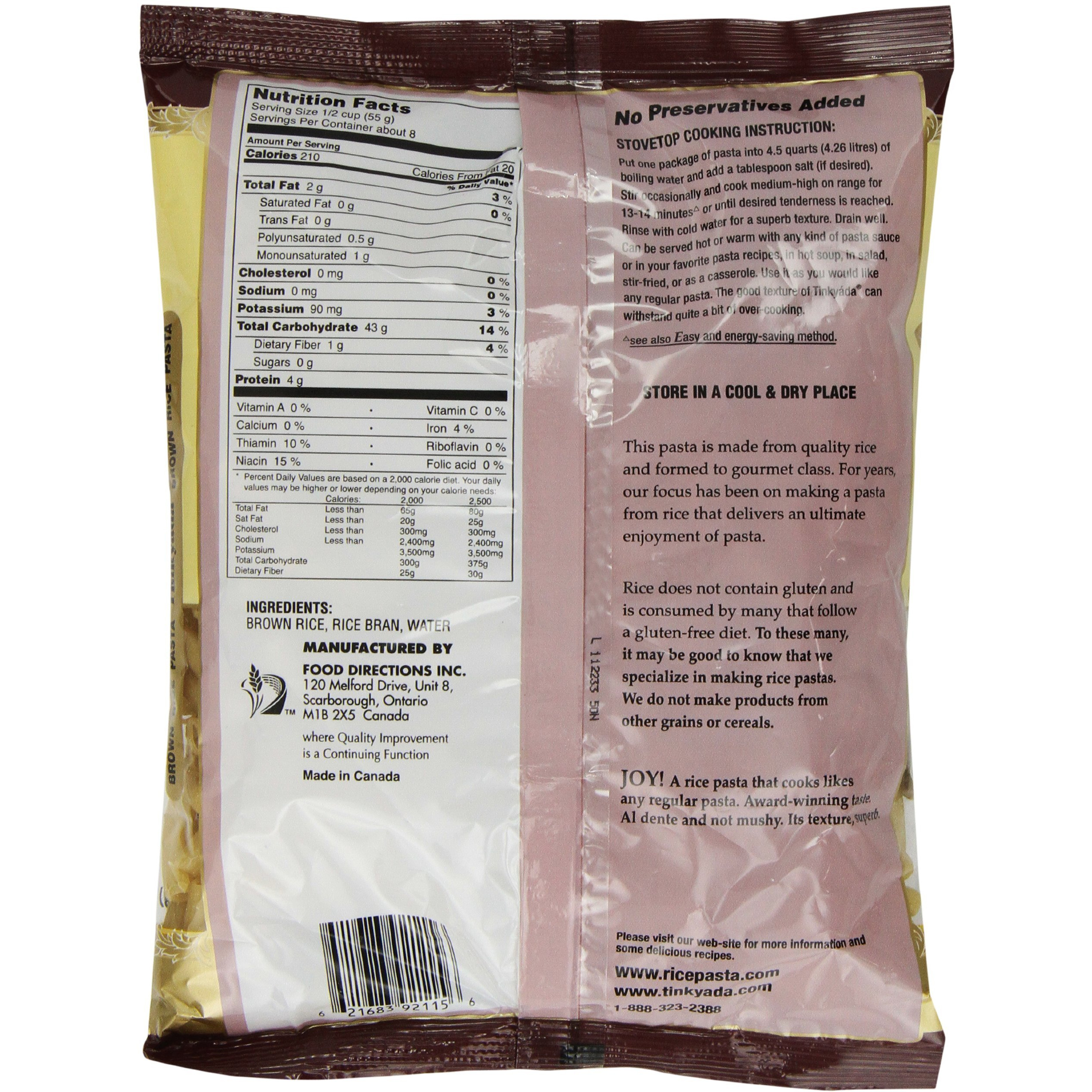 Tinkyada Brown Rice Pasta, Penne, 16-Ounce (Pack Of 6)