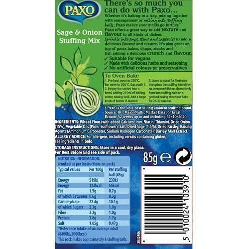 Paxo Sage And Onion Stuffing Mix - 85G - Pack Of 4 (85G X 4)