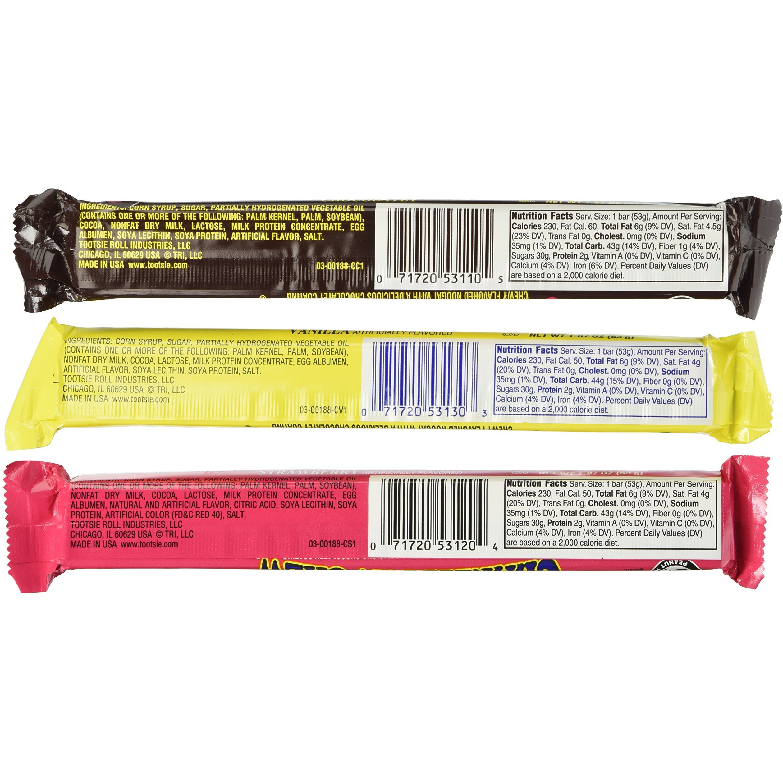 Charleston Chew Chewy Nougat Candy 3 Flavor 9 Bar Variety Bundle