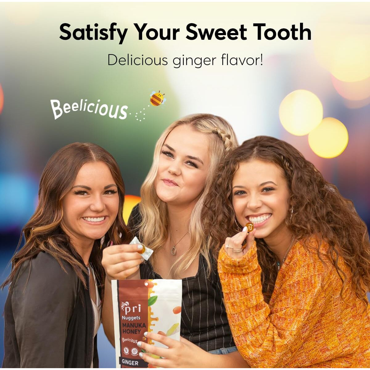 Pri Manuka Honey & Ginger Nuggets, Sweet And All Natural Hard Candy Treat, 3.5Oz