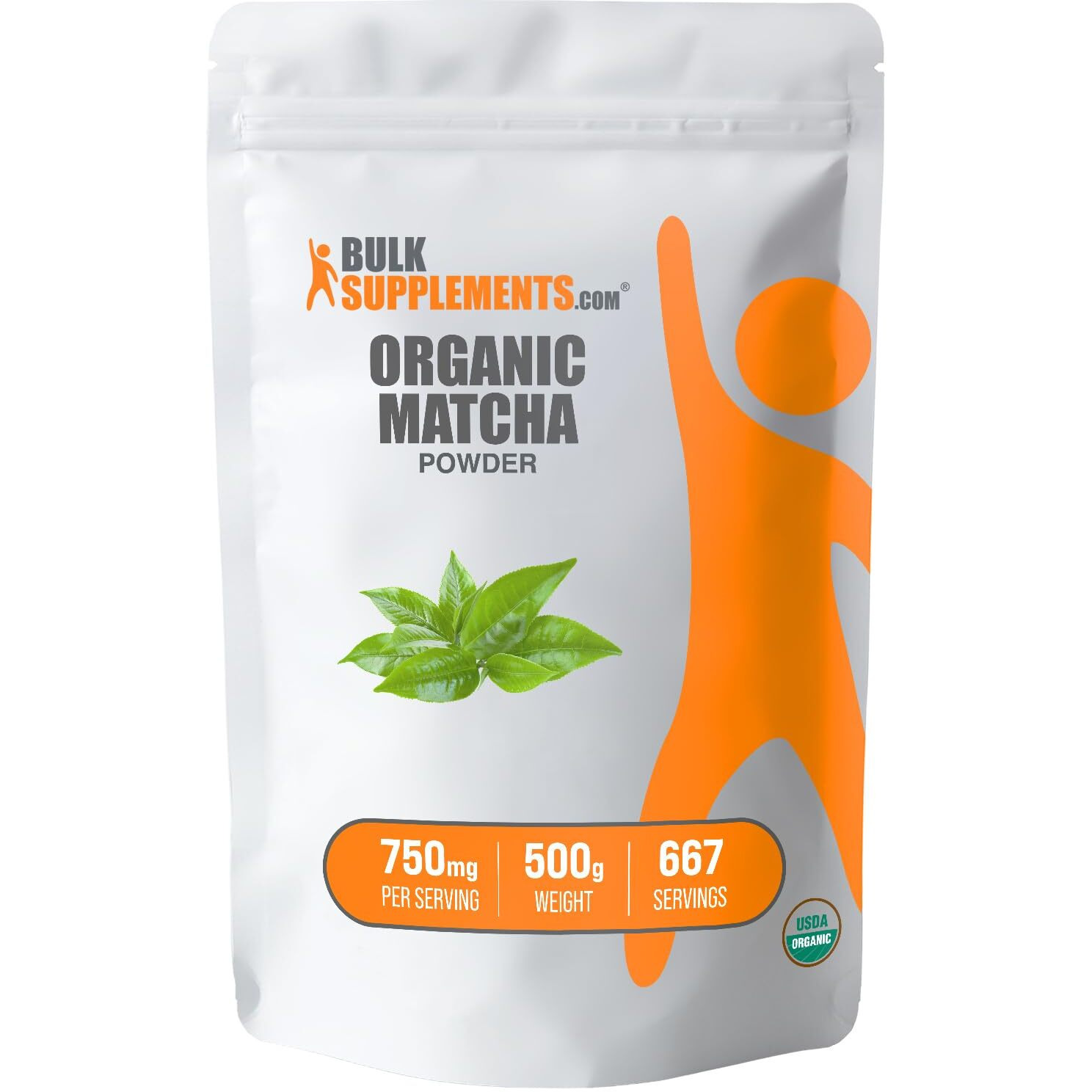 Bulksupplements.Com Organic Matcha Powder - Matcha Powder For Latte, Culinary Grade Matcha - Organic & Gluten Free, 750Mg Per Serving, 500G (1.1 Lbs) (Pack Of 1)