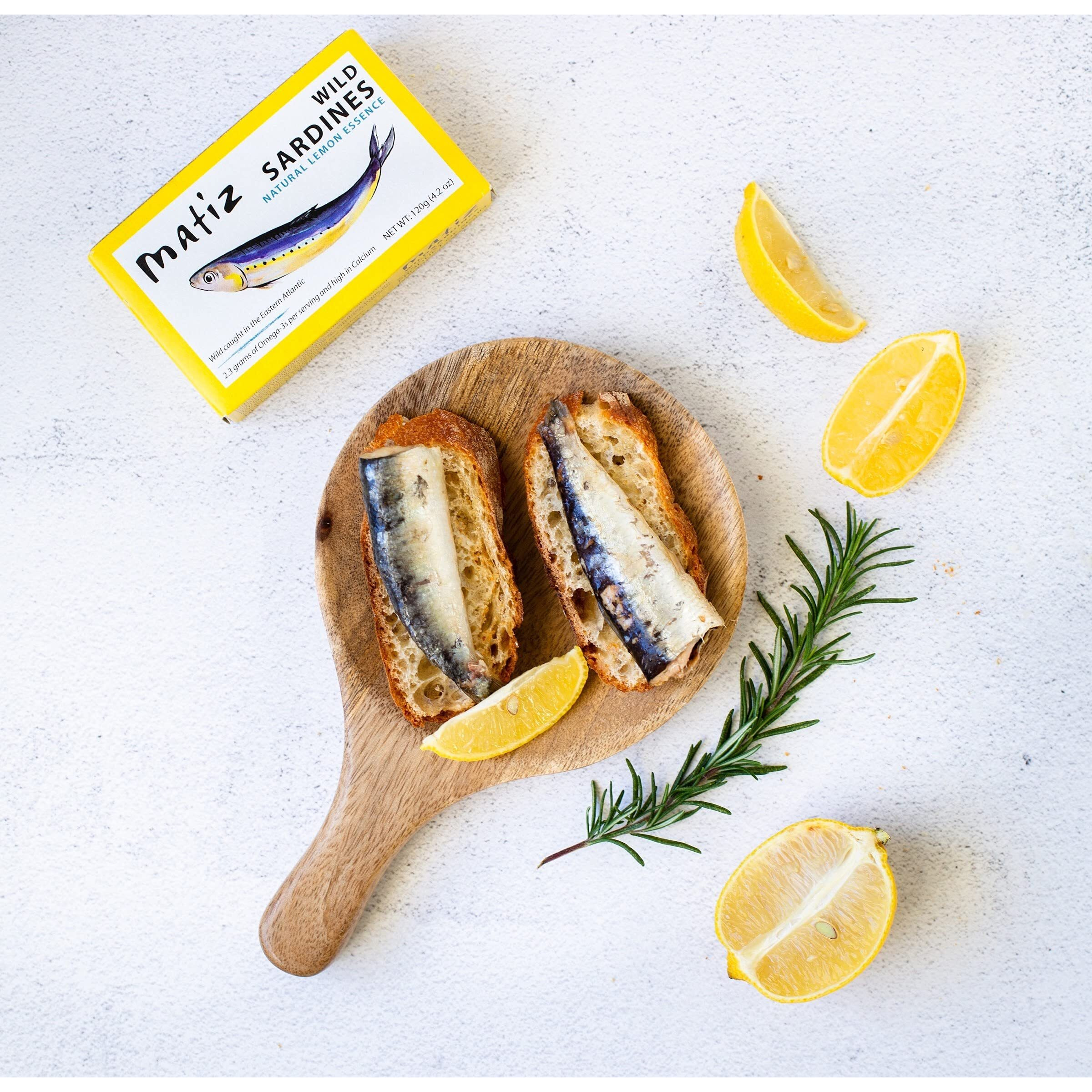 Matiz Espaa Wild Caught Sardines With Natural Lemon Essence (4.2 Oz.) Keto And Paleo Friendly (4.2 Ounce (Pack Of 5))