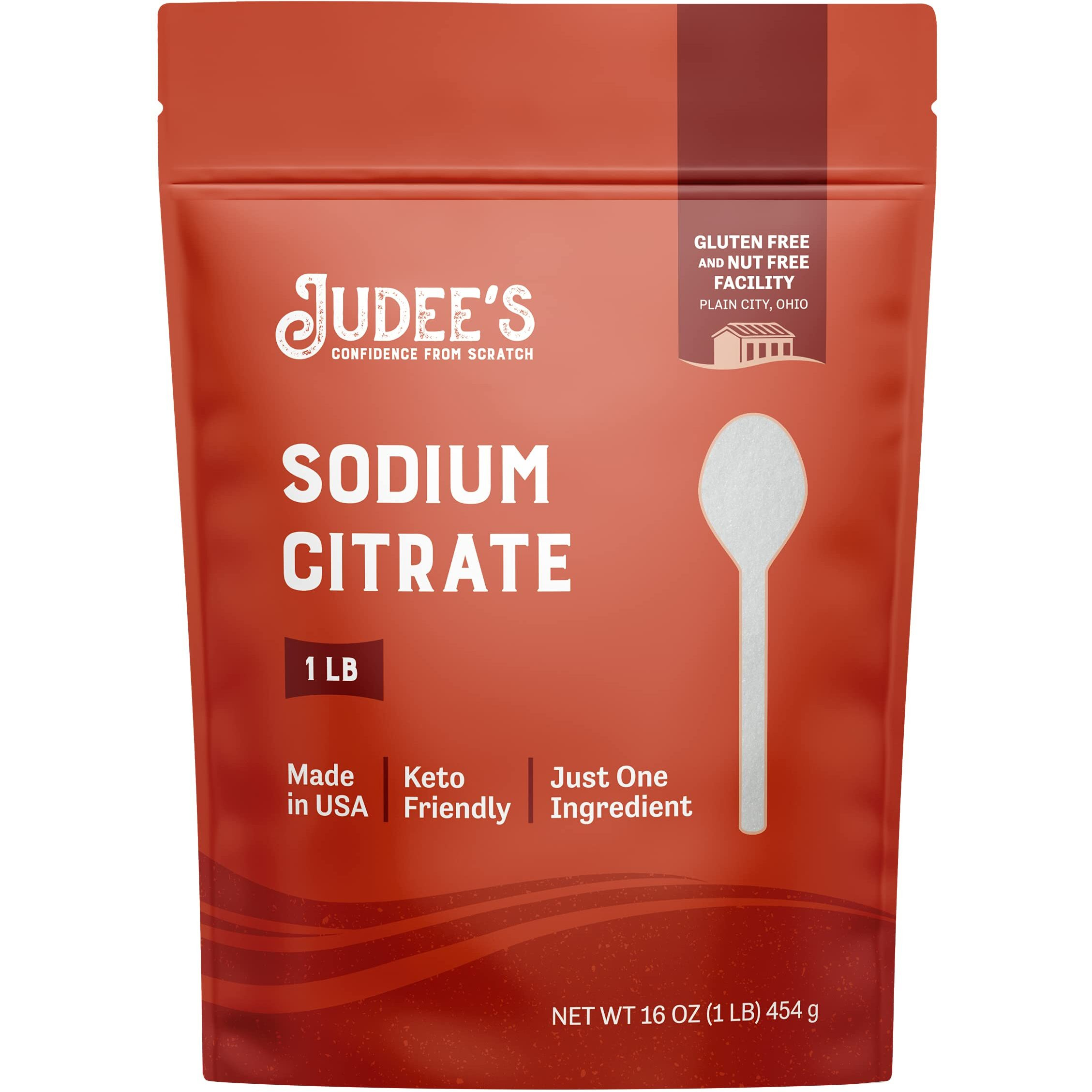 Judees Sodium Citrate - 1Lb (16Oz) Resealable Pouch | 100% Non-Gmo, Keto-Friendly, Gluten-Free & Nut-Free | Food Grade | Great For Molecular Gastronomy Cooking