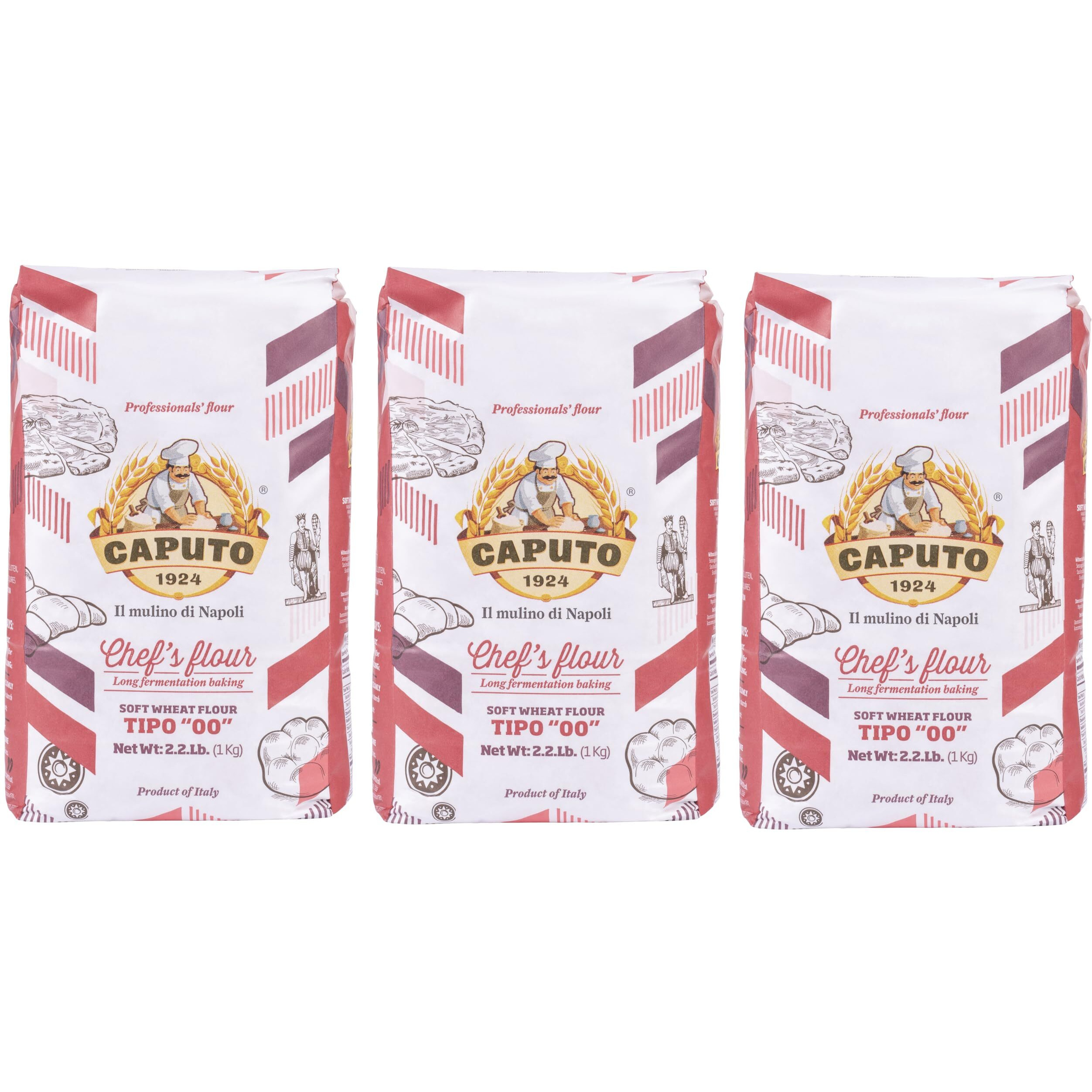Antico Molino Napoli Antimo Caputo '00' Flour 2.2 Lb (Pack Of 3)