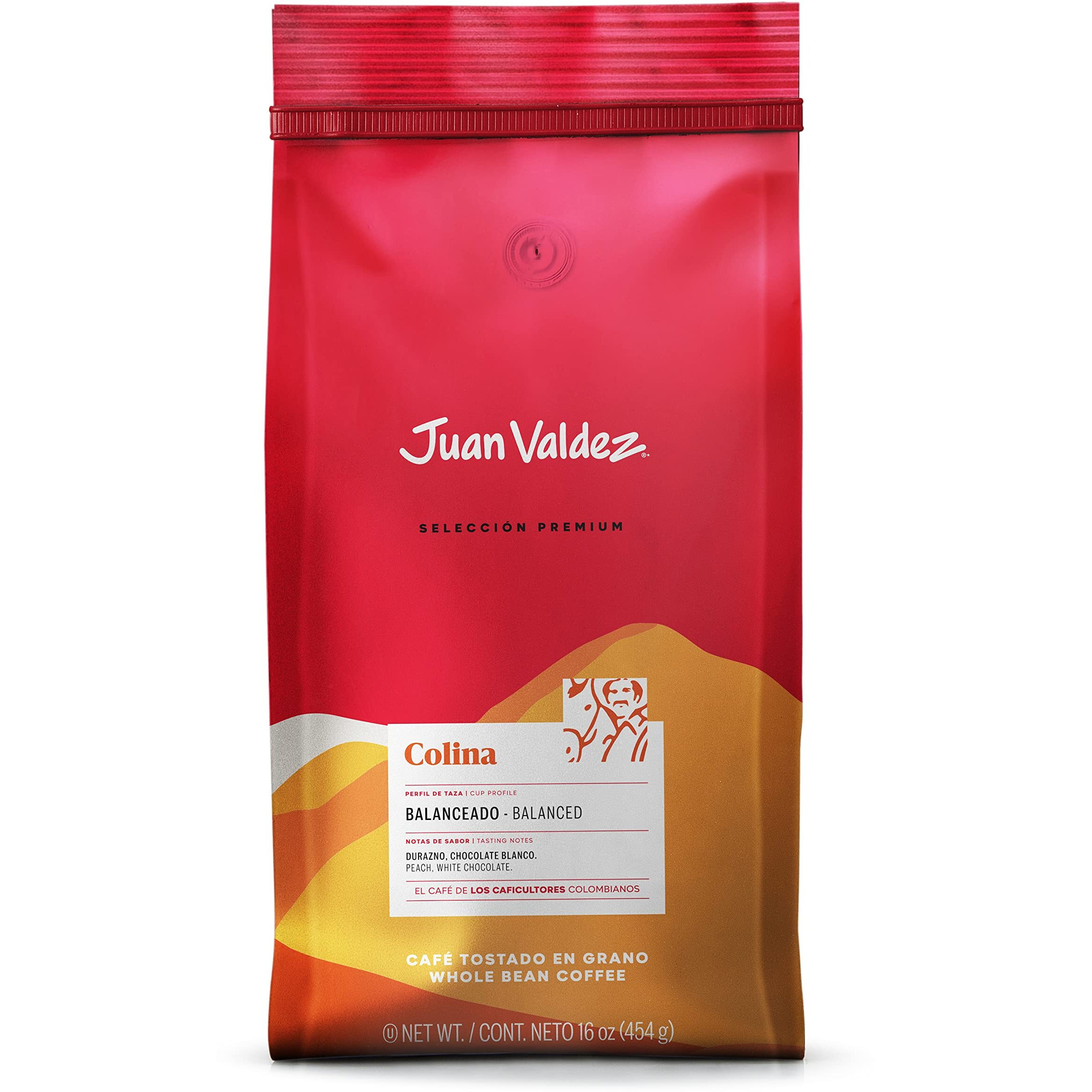 Juan Valdez Colina Whole Bean Coffee, Balanced Roast 16 Oz - Premium Colombian Coffee - Unique Caracolito    Beans Produce A Coffee Of Balanced Flavor And Mild Texture