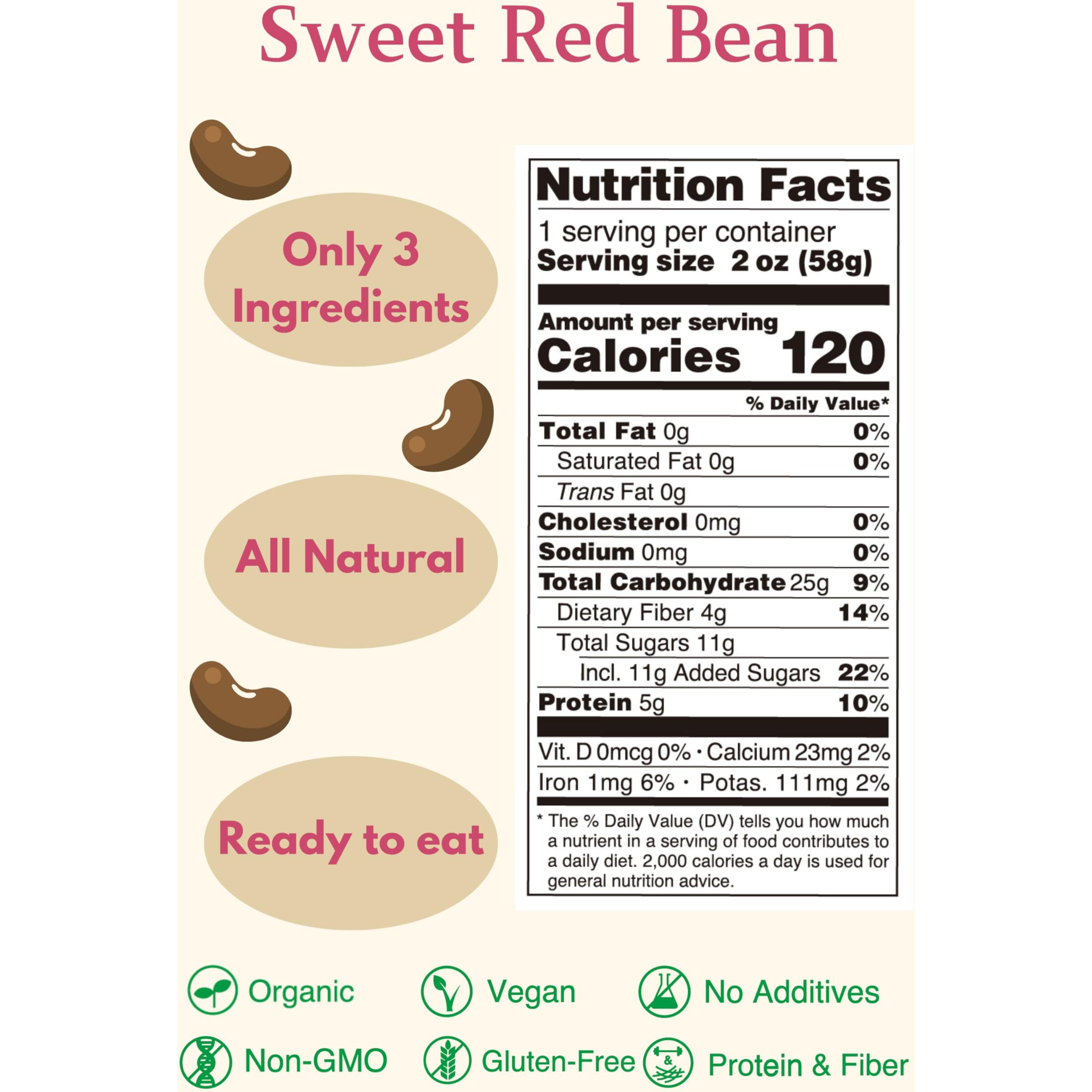 Eat More BeansSteamed Adzuki Snack -Sweet Red Bean, Steamed Bean, Organic Adzuki Beans, Healthy Usda Certified, Vegan, Keto Snacks, Non-Gmo (2Oz, 10Packs)