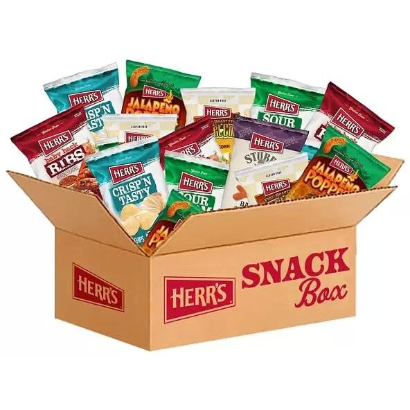Herr's Variety Pack, Assorted Snacks, 0.625-1.5 Ounce (Pack Of 24 Bags)