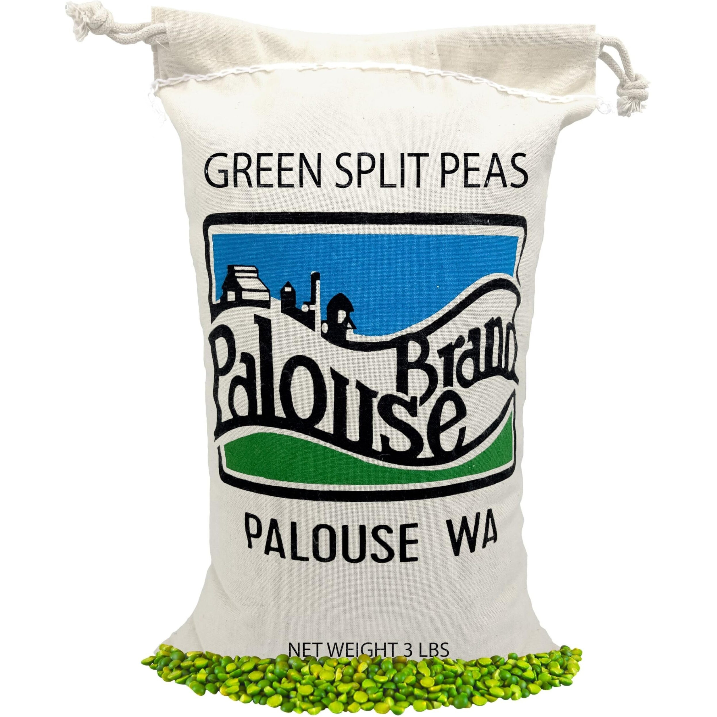 Green Split Peas | 100% Desiccant Free | 1.36 Kg | Non-Gmo Project Verified | 100% Non-Irradiated | Certified Kosher Parve | Usa Grown | Rich In Protein | Field Traced | Cotton Bag