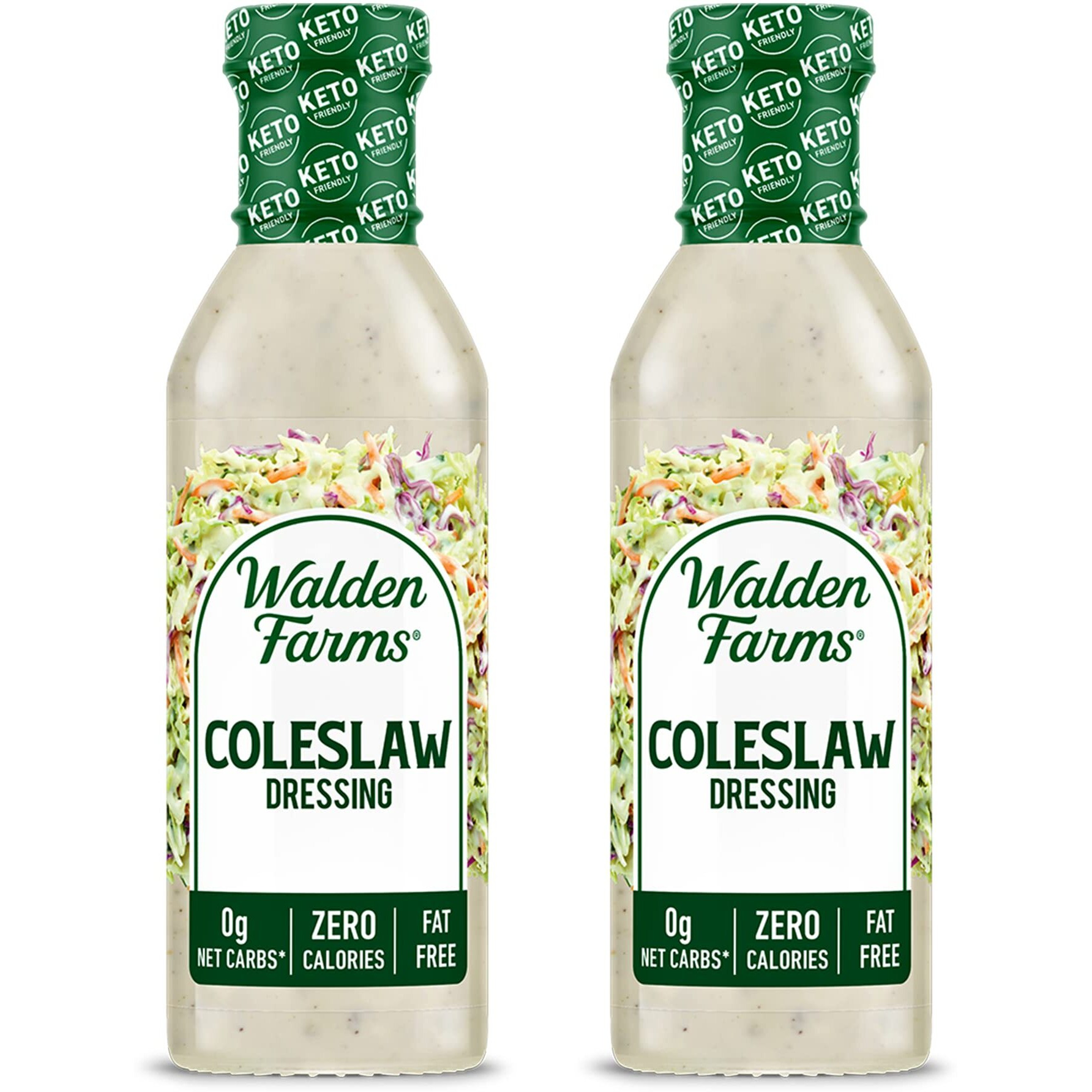 Walden Farms Coleslaw Dressing, 12 Oz. Bottle, Fresh And Delicious Salad Topping, Sugar Free 0G Net Carbs Condiment, Smooth And Creamy, 2 Pack