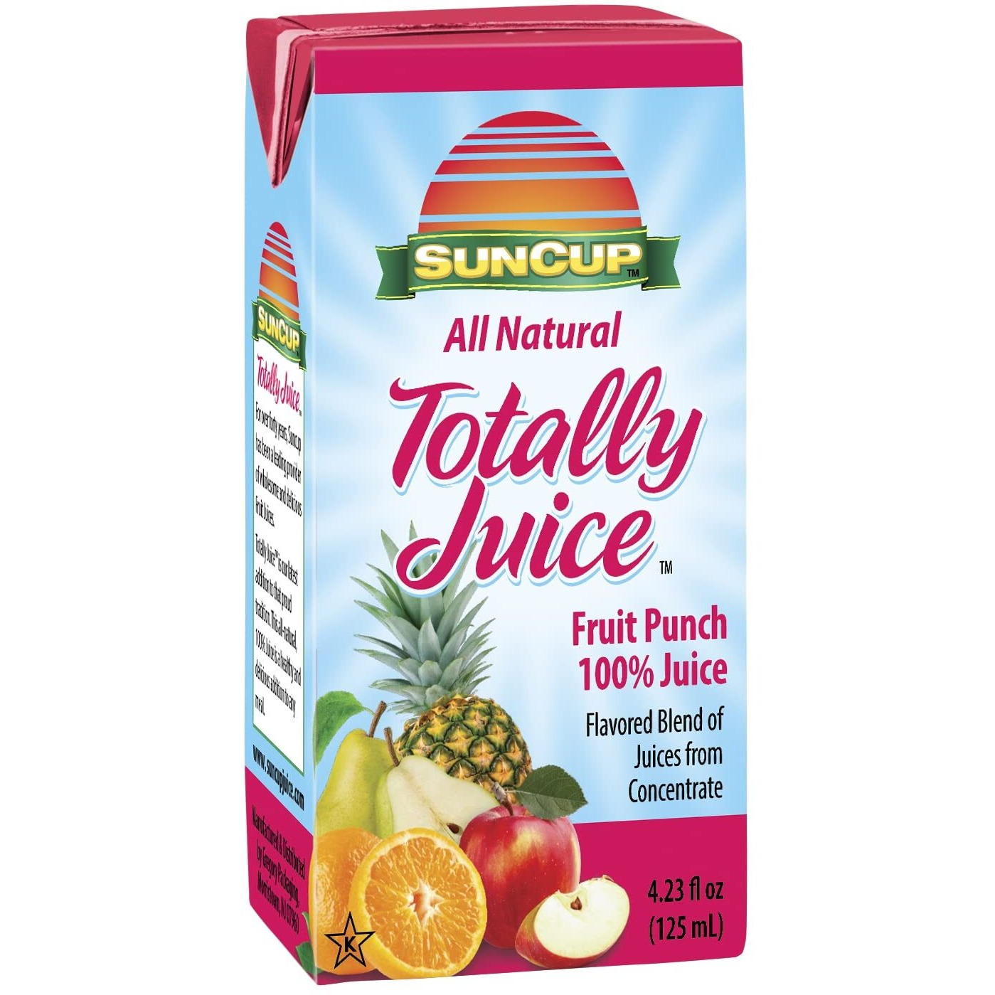 Suncup Totally Juice - 40 Pack / 4.23 Oz Juice Box W/Straw (Fruit Punch 100% Juice)