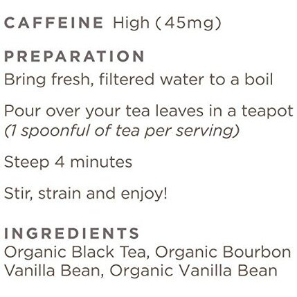 Golden Moon Tea Organic Madagascar Bourbon Vanilla Black Tea - Loose Leaf, Non-Gmo - 1 Pound (192 Servings)