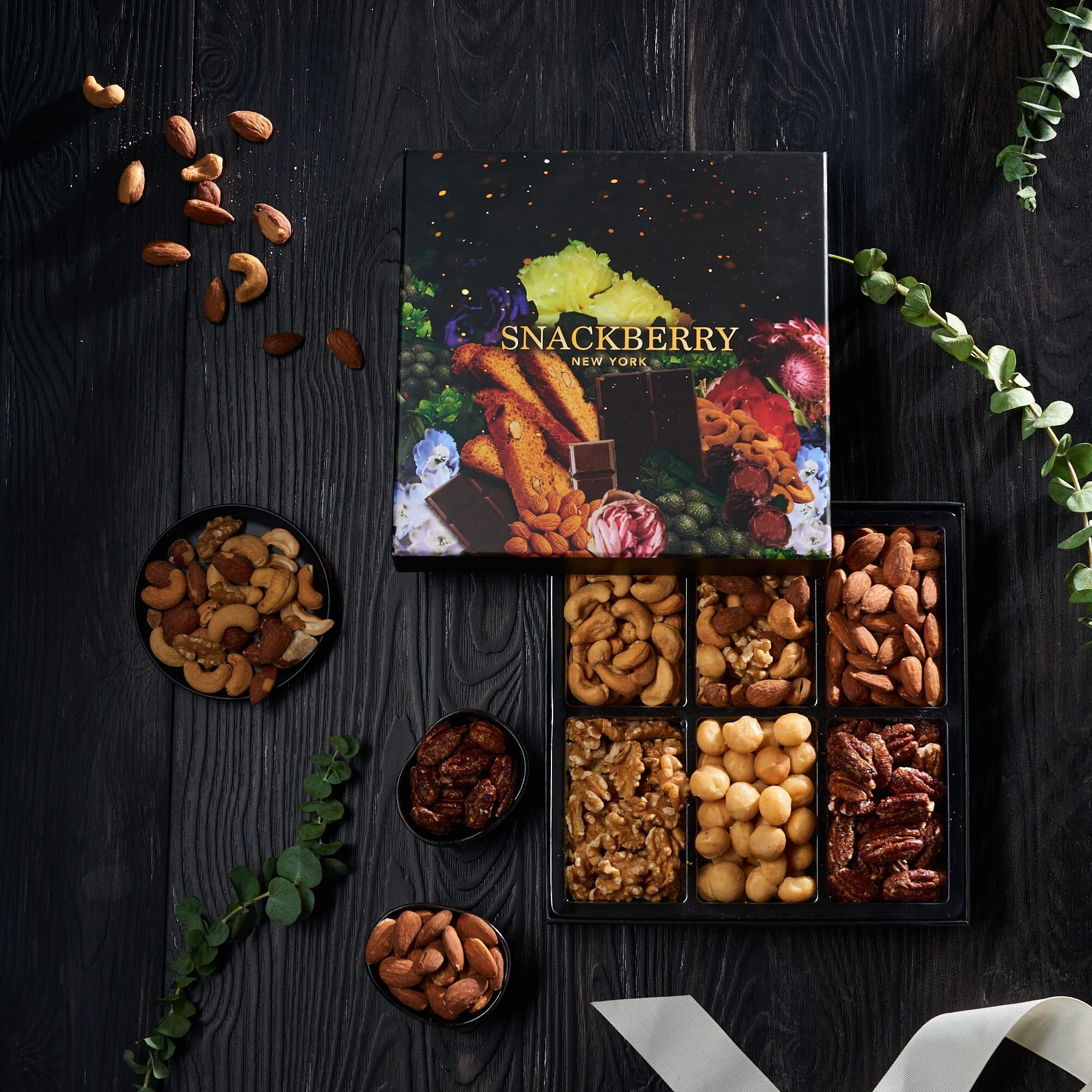 Nuts Gift Basket, Gourmet Snack Box,In Elegant Box, Gift Set For Fathers Day, Birthday Party, Care Package, Sympathy, Healthy Gift, Gift For Men And Women. Kosher, Snackberry (Single)