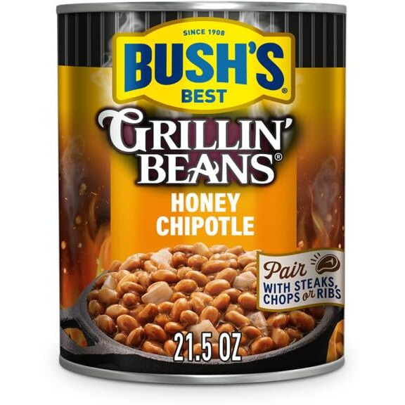 Bush's Best Grillin' Beans Variety Pack, 5 Flavors, 1 Of Each Flavor (Smokehouse Tradition 22Oz, Southern Pit Barbecue 22Oz, Steakhouse Recipe 22Oz, Bourbon & Brown Sugar 22Oz, Honey Chipotle 21.5Oz)