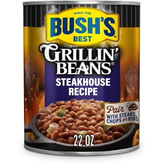 Bush's Best Grillin' Beans Variety Pack, 5 Flavors, 1 Of Each Flavor (Smokehouse Tradition 22Oz, Southern Pit Barbecue 22Oz, Steakhouse Recipe 22Oz, Bourbon & Brown Sugar 22Oz, Honey Chipotle 21.5Oz)