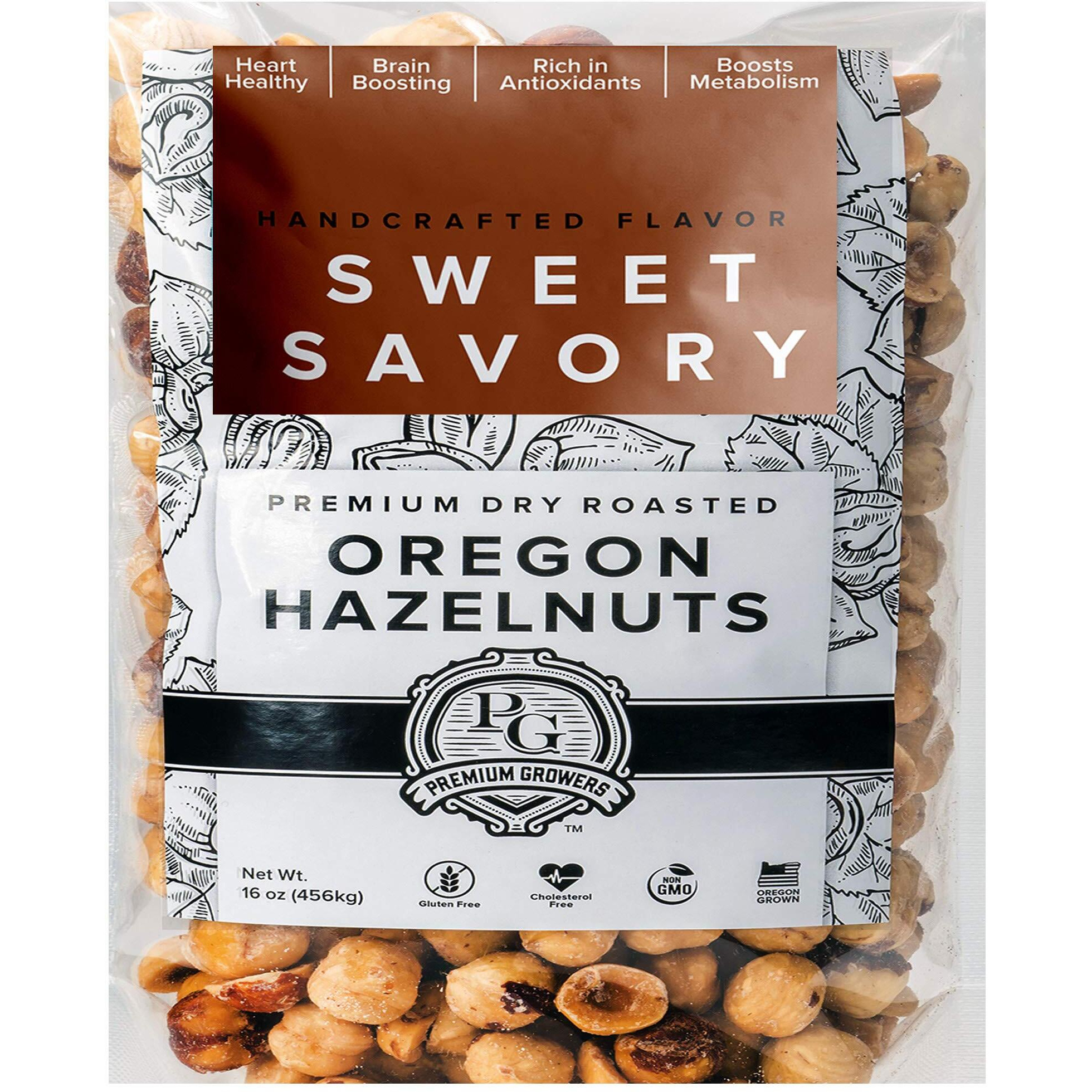Oregon Natural Hazelnuts, Farm Fresh And Direct Sweet Savory Premium Dry Roasted Hazelnuts - Kosher Certified - 1 Lb Bag