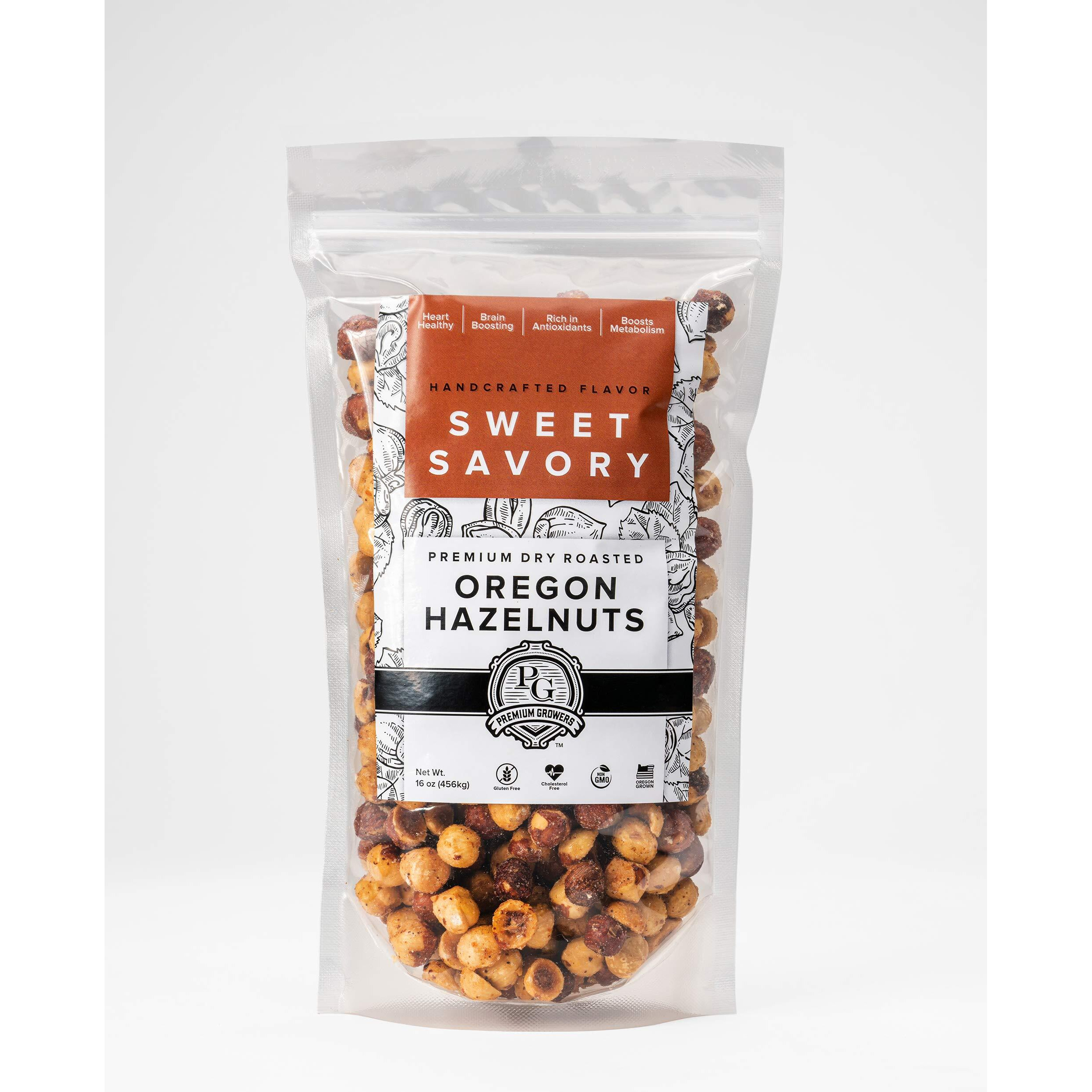Oregon Natural Hazelnuts, Farm Fresh And Direct Sweet Savory Premium Dry Roasted Hazelnuts - Kosher Certified - 1 Lb Bag