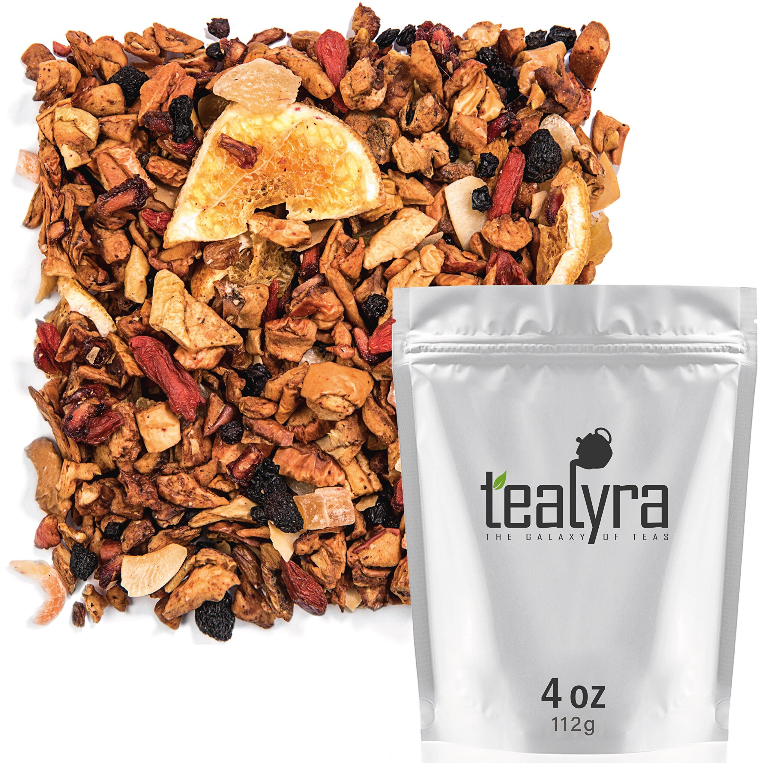 Tealyra - Superfruit Mango - Goji Berries - Pineapple - Pomegranate - Fruity Herbal Loose Leaf Tea - Hot Or Iced - Vitamin And Antioxidant Rich - No Caffeine - 112G (4-Ounce)