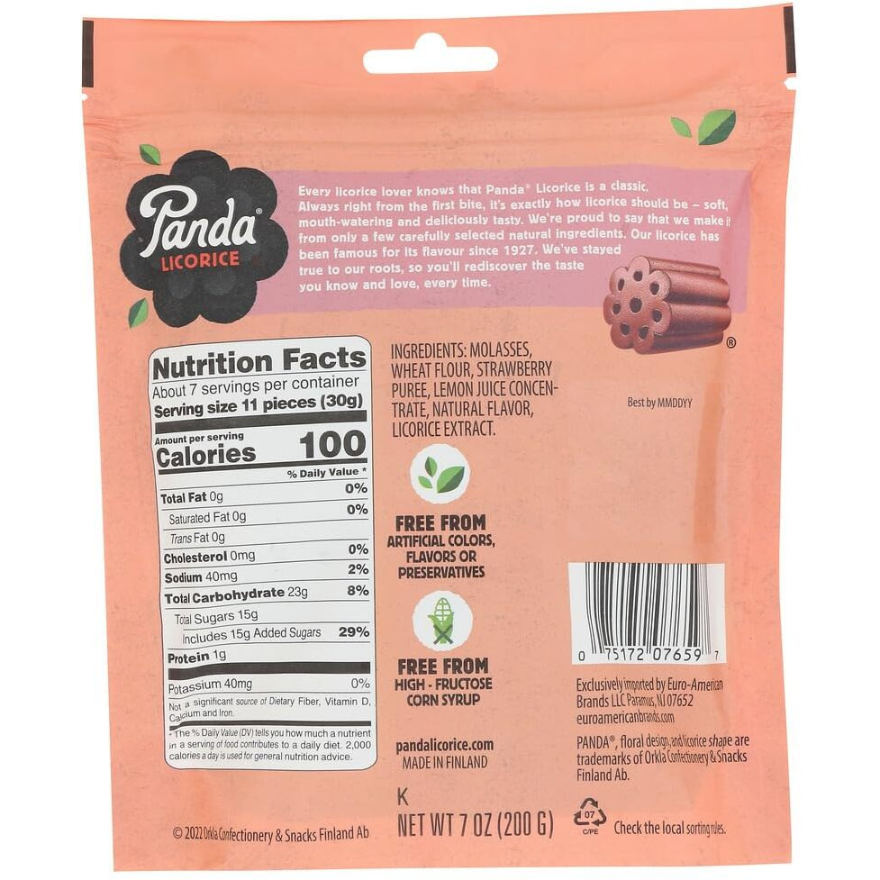Panda All Natural Licorice Chews Strawberry (Pack Of 2)