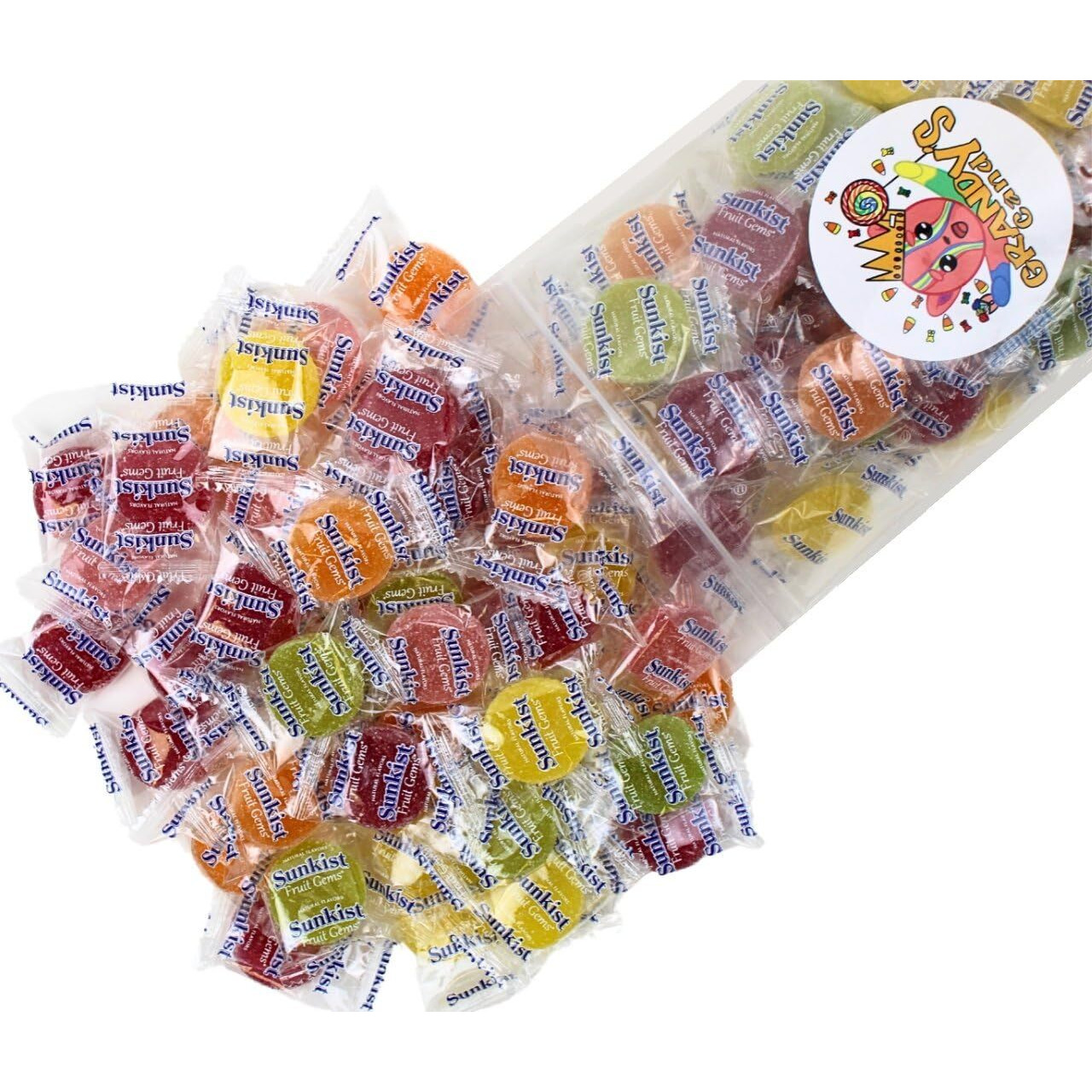 Sunkist Fruit Gems, Individually Wrapped, Soft Sugar Dusted -Bulk- Candy (2 Pounds)