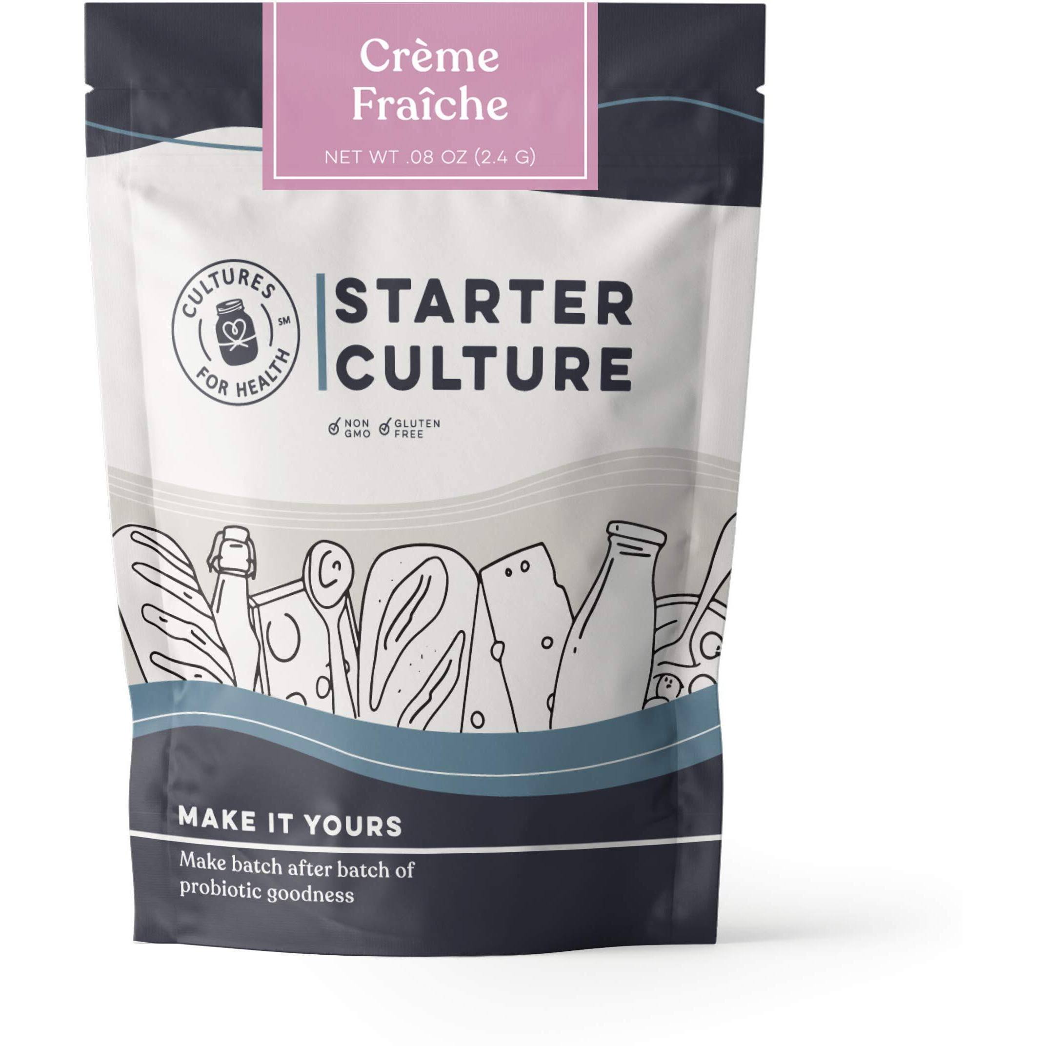 Cultures For Health Crme Frache Starter Culture | 4 Packets Direct-Set Active Cultures | Diy Homemade Rich Sour Cream | Cultures On Your Counter In Just 12 Hours | Make With Cream Or Half And Half