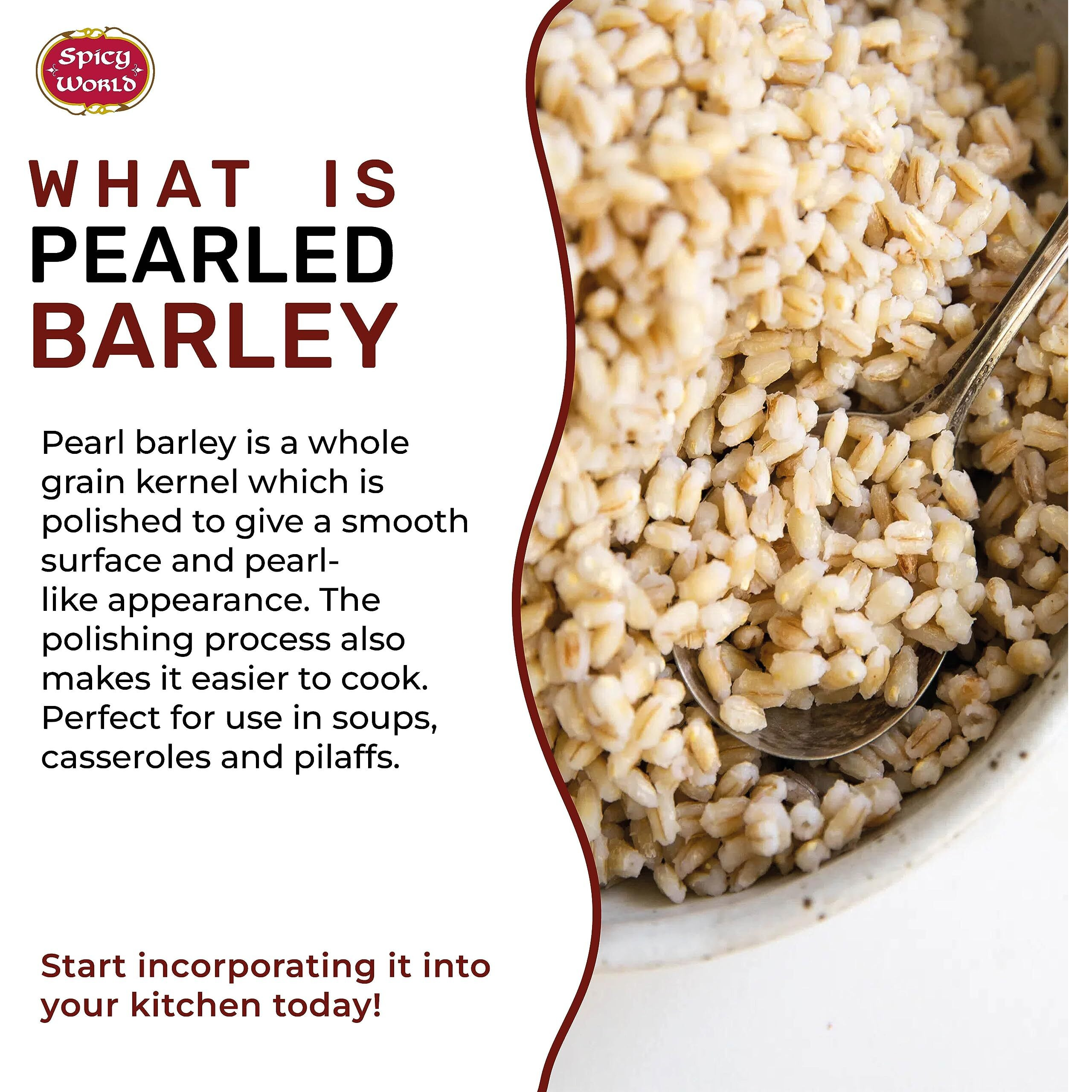 Spicy World Pearl Barley (Whole) Grain 4 Lb Jumbo Bag - Usa Grown (64Oz) - All Natural, Non-Gmo Source, Resealable