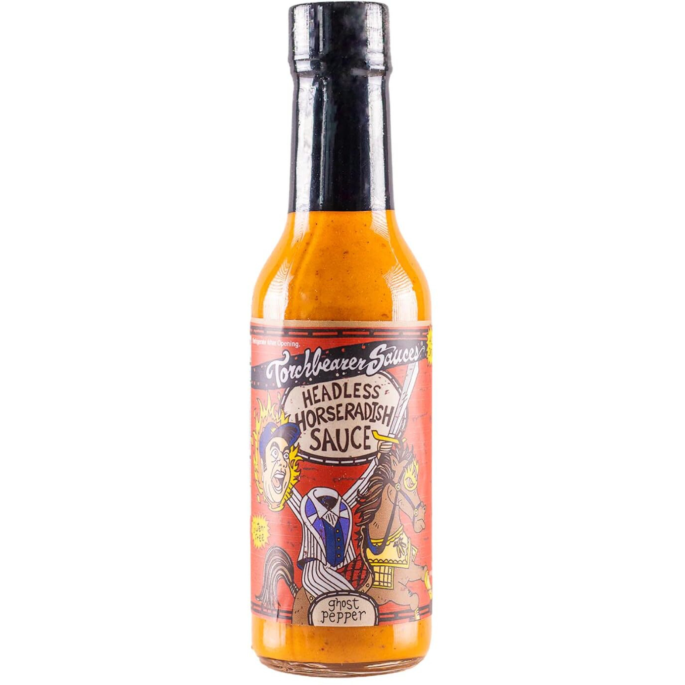Headless Horseradish By Torchbearer Sauces, Fiery Heat Hot Sauce With Flavors Of Horseradish, Garlic & Dry Mustard, Made With All Natural Ingredients, 5 Fl Oz Bottle (1-Pack)