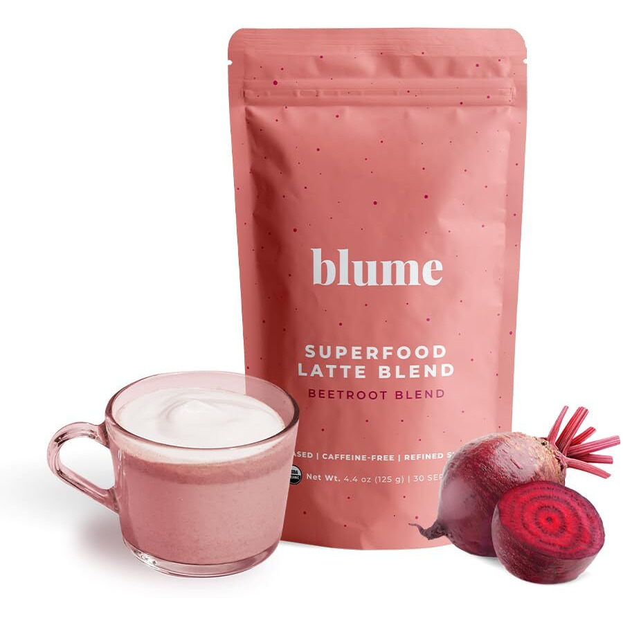 Blume Beetroot Latte | Energizing Beet Powder Blend With Clove, Cinnamon, & Ginger | Antioxident Rich And Caffeine Free | Vegan, Keto Friendly, & Gluten Free | 30 Servings