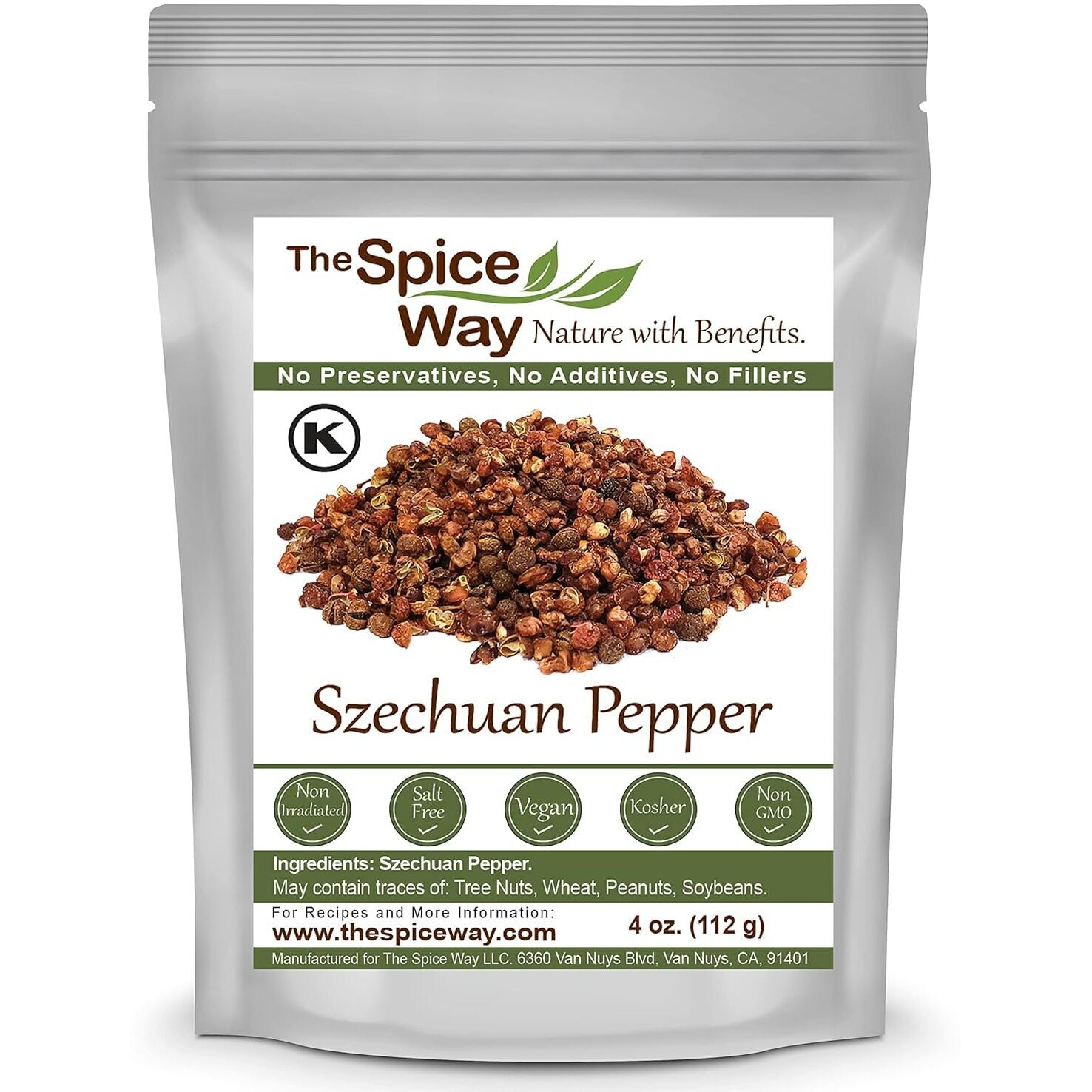 The Spice Way Szechuan Peppercorns - (4 Oz) Premium Sichuan Pepper, Dried Chinese Style Peppercorn.