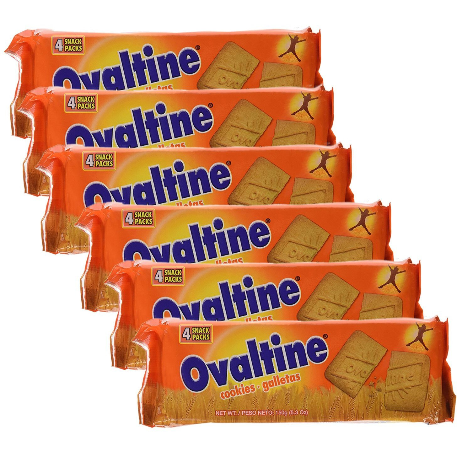 Ovaltine Biscuits, 150-Gram Packages - Pack Of 6 (120 Biscuits)