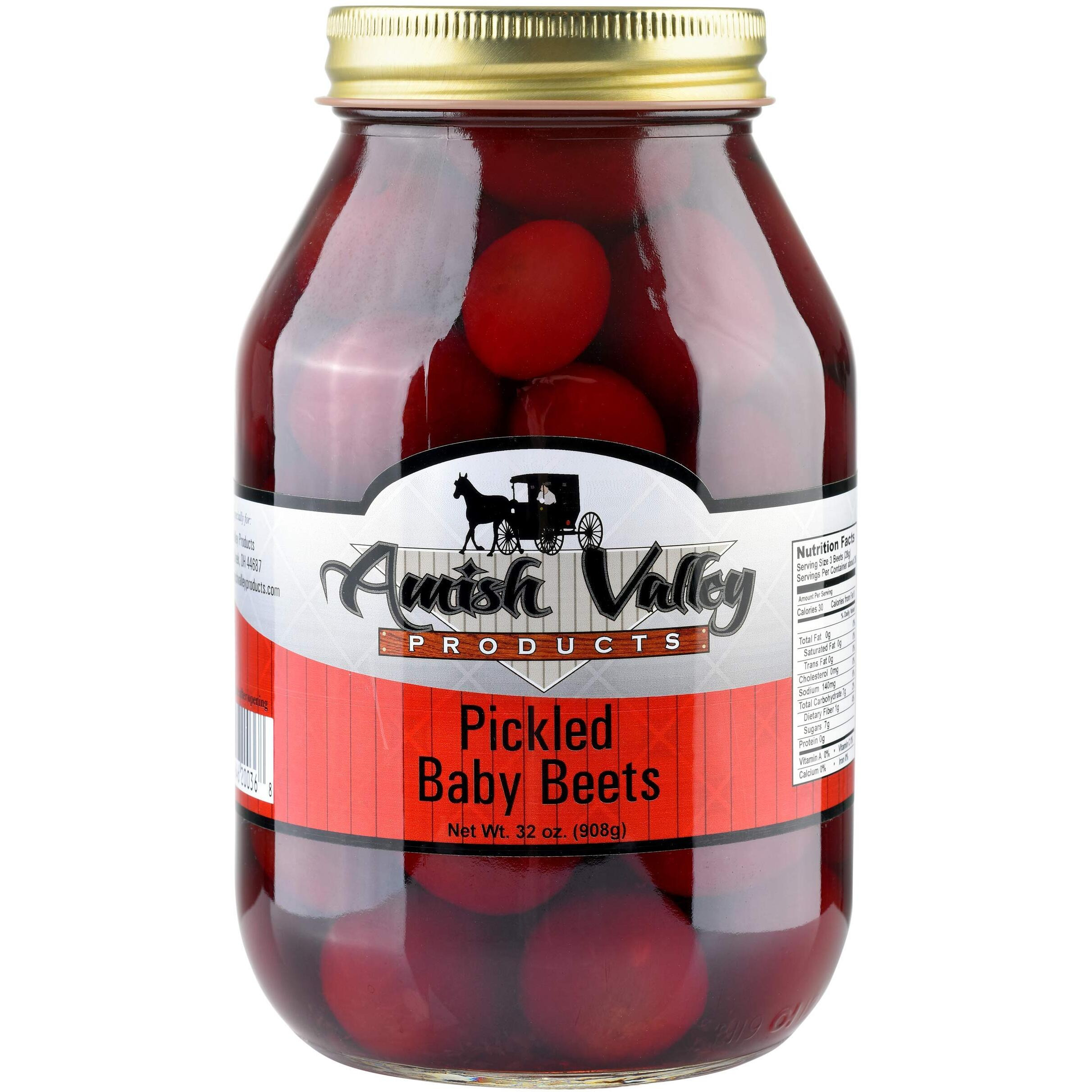 Amish Valley Products Pickled Baby Beets 32Oz. Glass Jar (1 Quart Jar - 32 Oz)