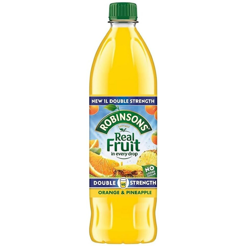Robinsons Double Strength Orange & Pineapple Fruit Squash No Added Sugar 1000Ml