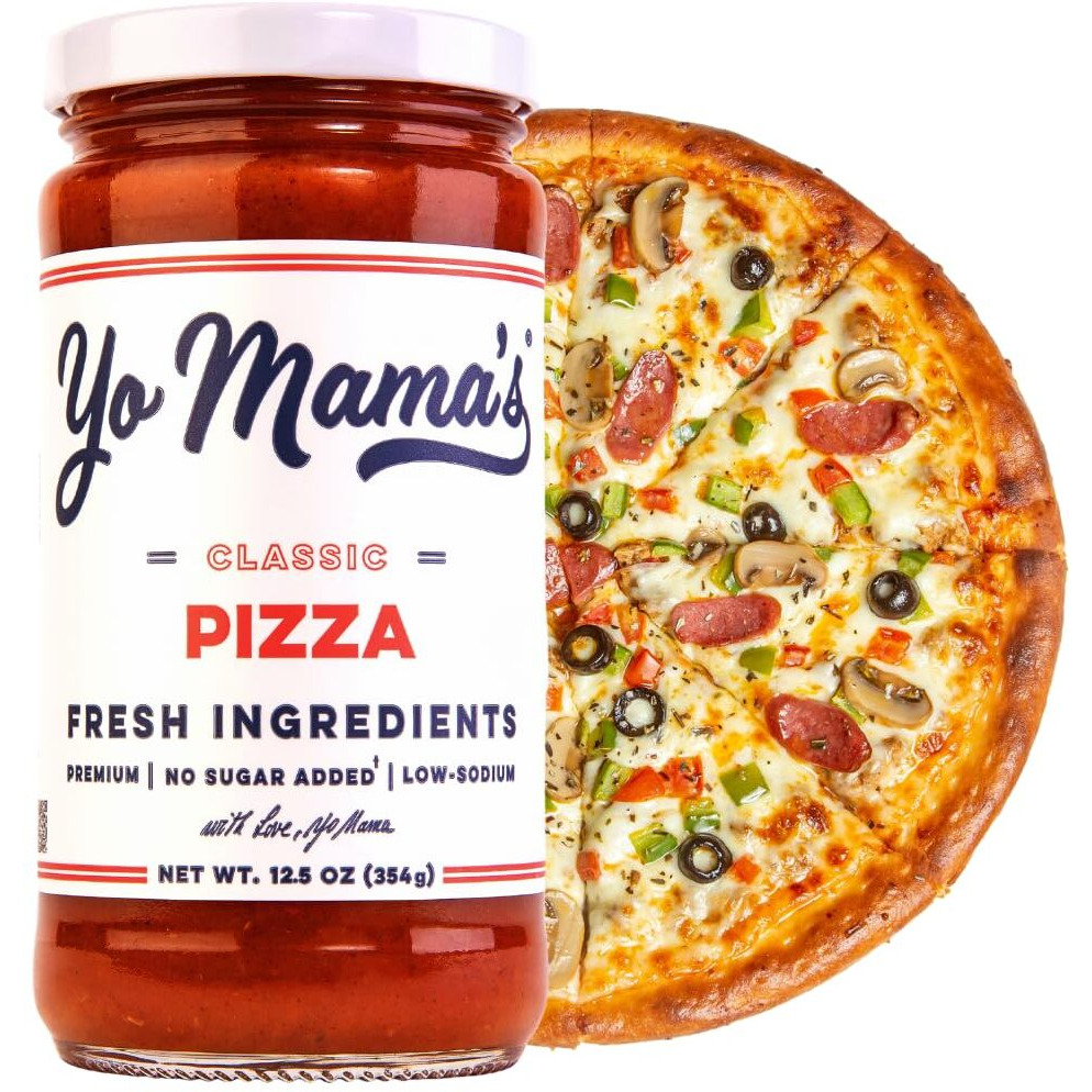 Yo Mama's Foods Keto Classic Pizza Sauce - Pack Of (1) - No Sugar Added, Low Carb, Vegan, Gluten Free, Paleo Friendly, And Made With Fresh Non-Gmo Tomatoes