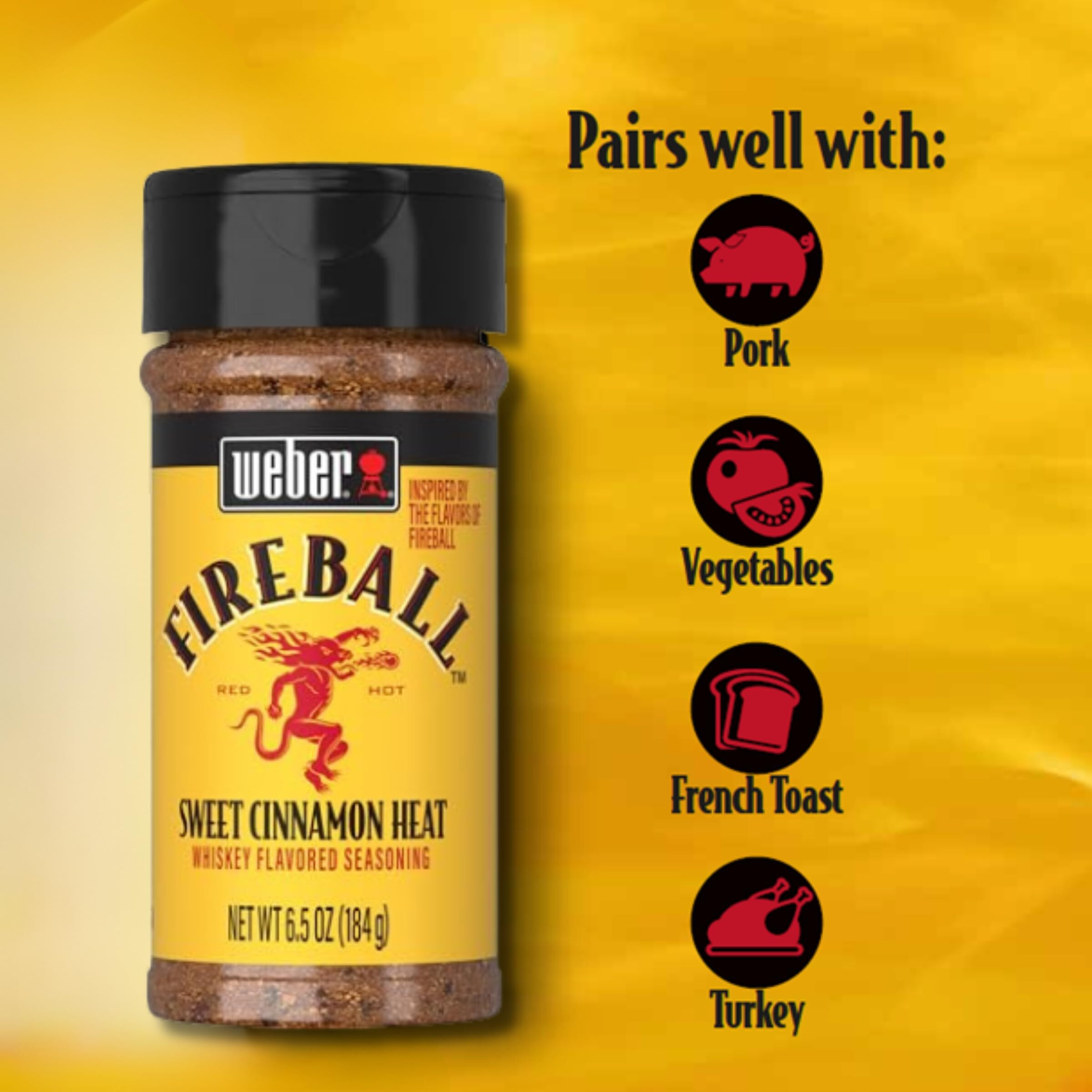 Weber Fireball Whiskey Flavored Seasoning, 6.5 Ounce