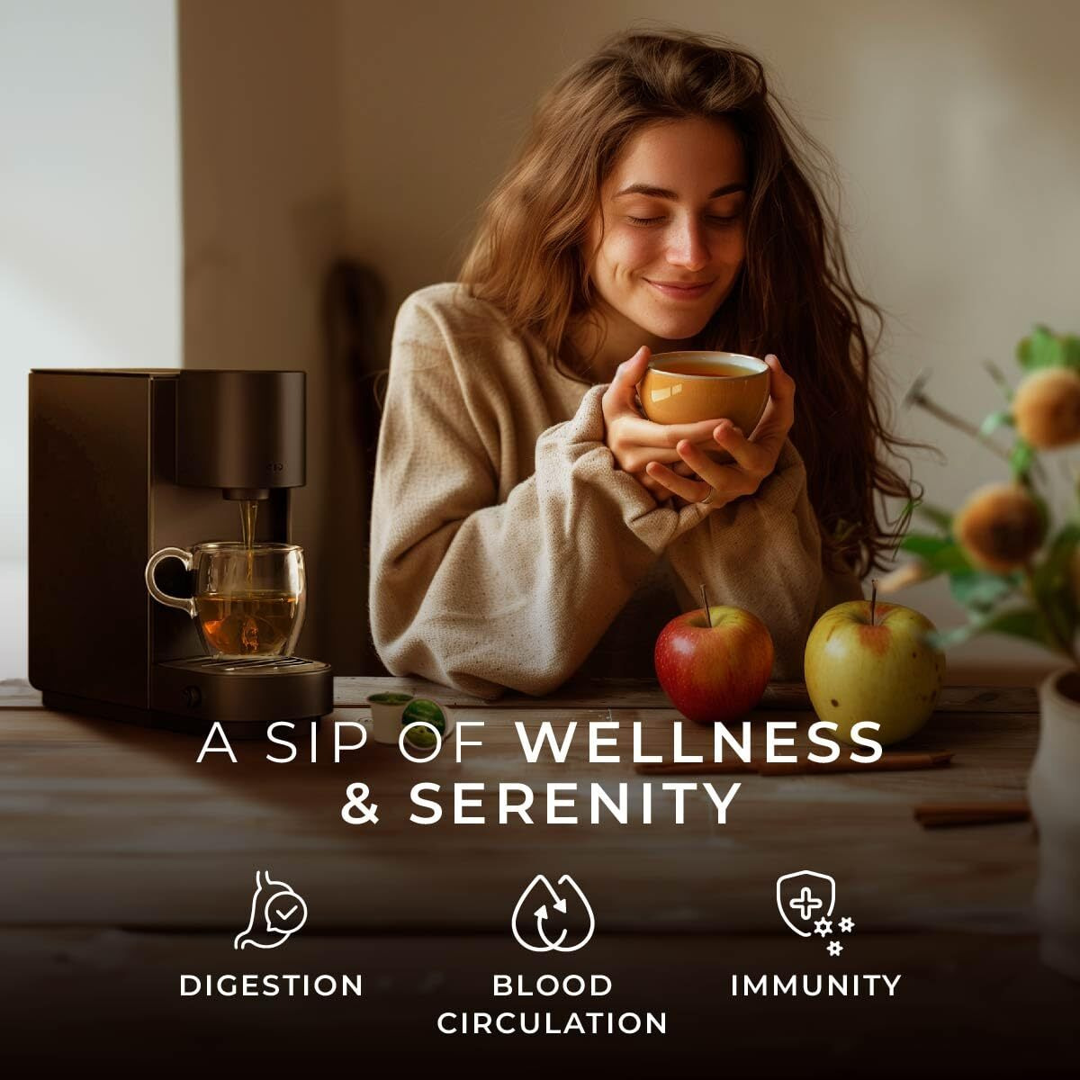 Gya Tea Co Cinnamon Apple Herbal Tea K Cups For Keurig (24 Ct) - Decaf Tea K Cups For Keurig - Start Day With Tea Pods For Keurig - Fruit Tea & Herbal Tea K Cup Tea Pods For Keurig 2.0 & 1.0 Tea Gifts